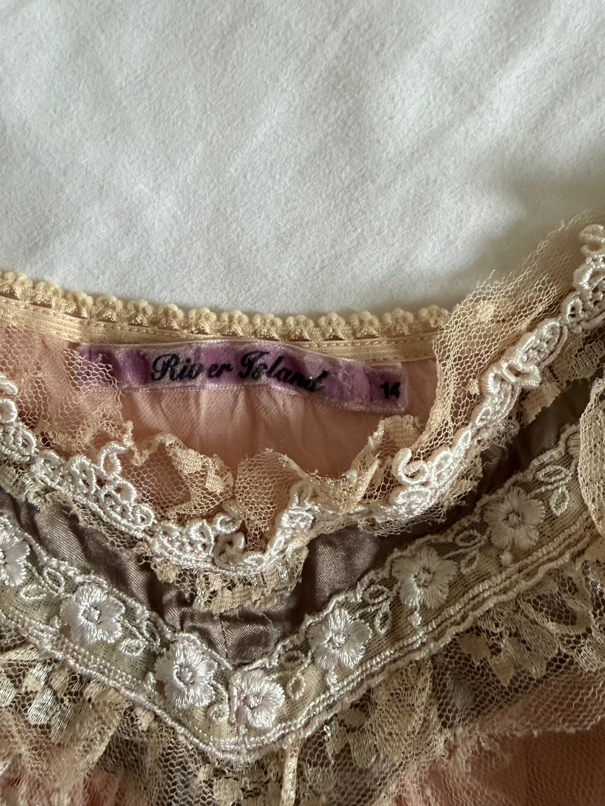 Vintage 2000s Lace Coquette Cami with Embroidery