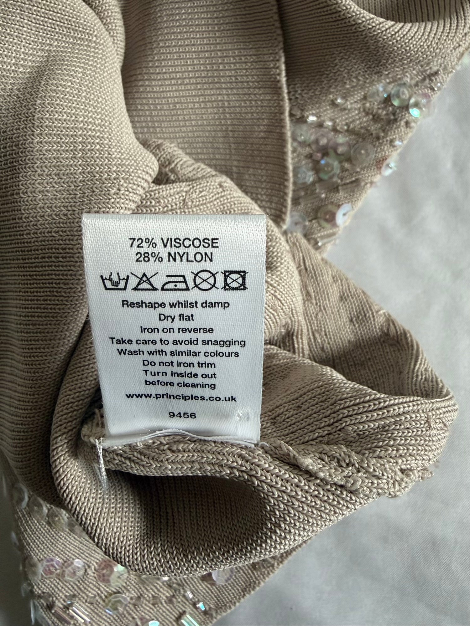 Vintage Y2K Knit Cami with Iridescent Sequins and Beads and Crossback Detail
