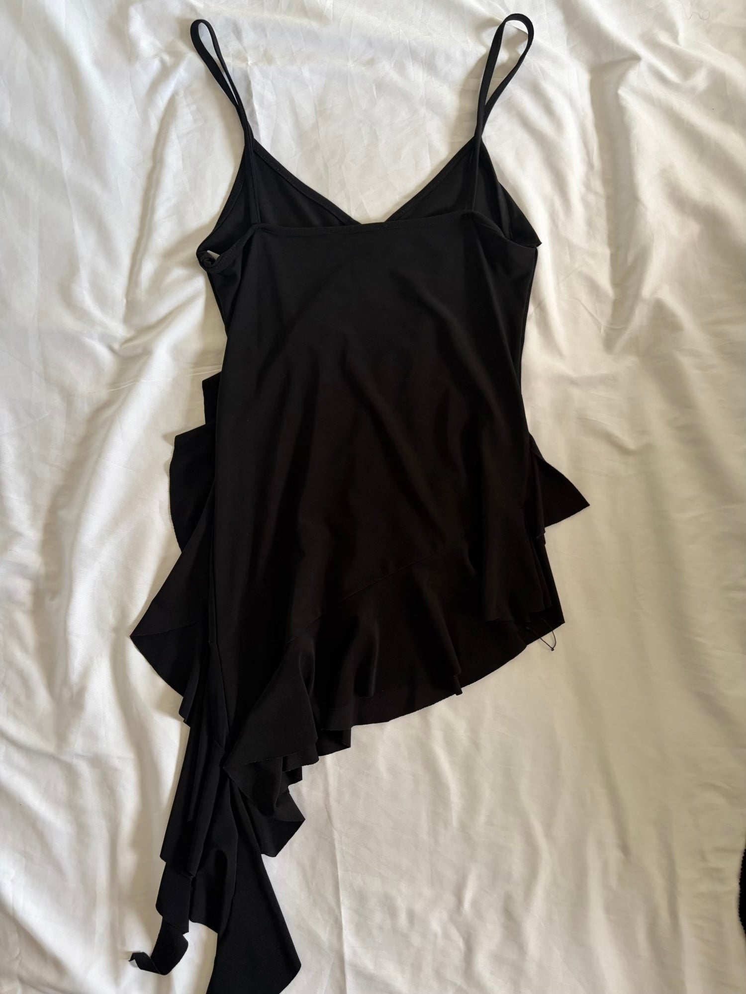 Vintage 1990s Black Dark Fairy Cami with Long Asymmetrical Hem