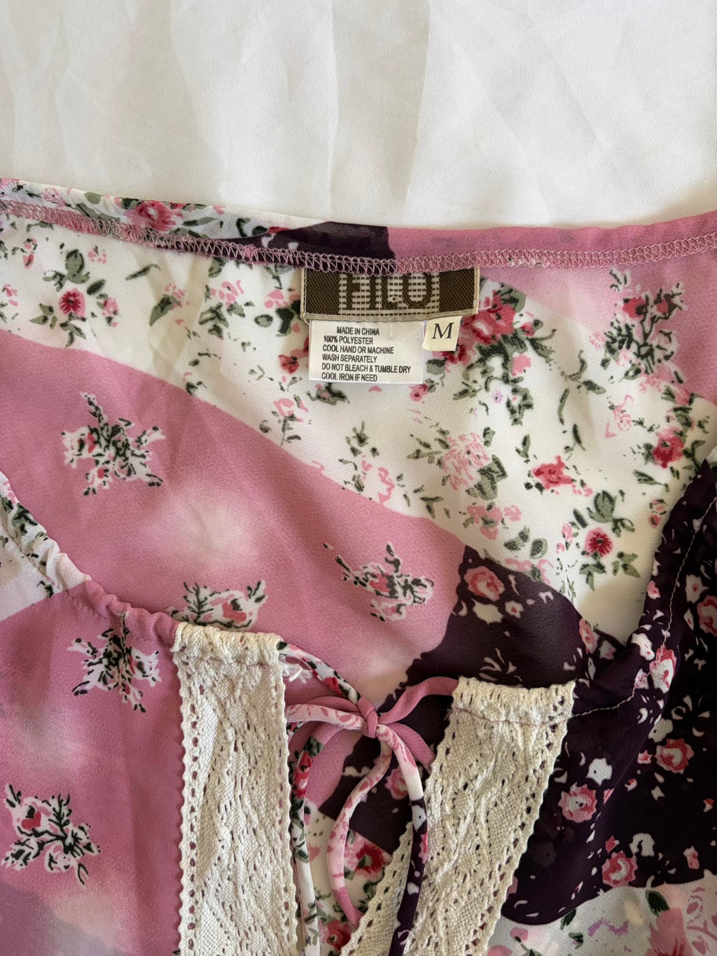 Vintage Y2K Patchwork Floral Asymmetrical Hem Fairy Top