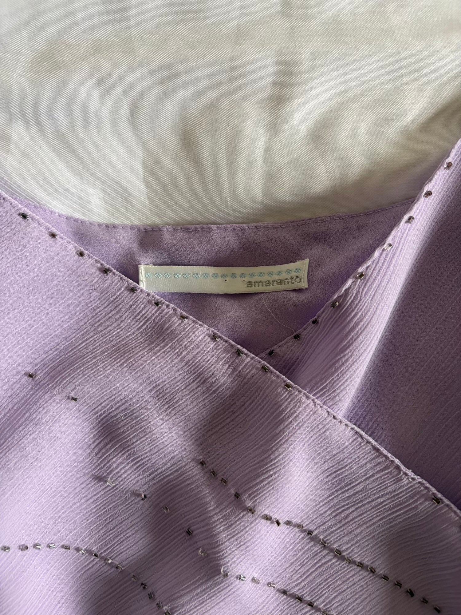 Vintage Y2K Lilac Cami with Side Ruching and Asymmetrical Hem