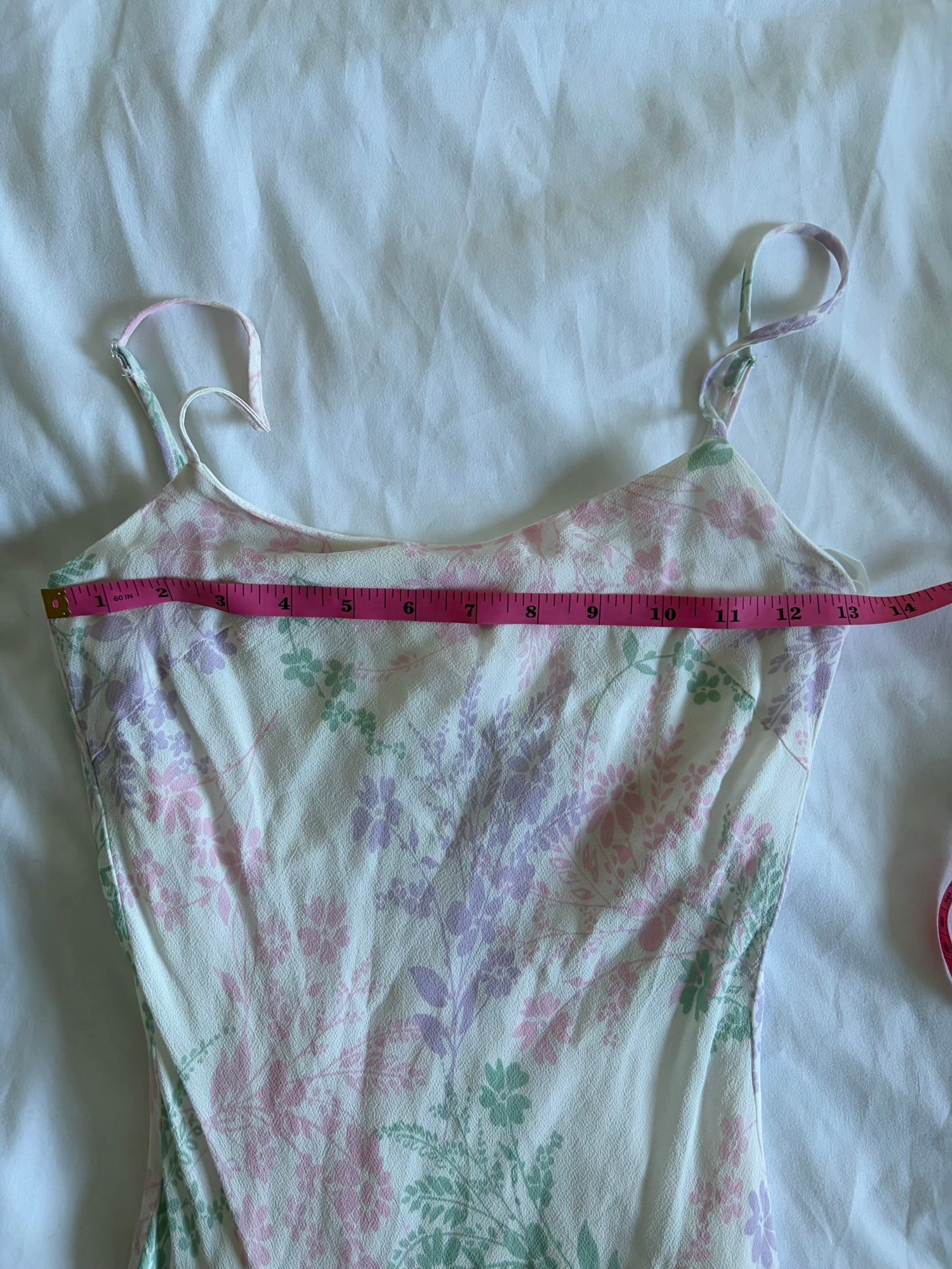Vintage Y2K white floral asymmetrical hem fairy dress with pastel florals