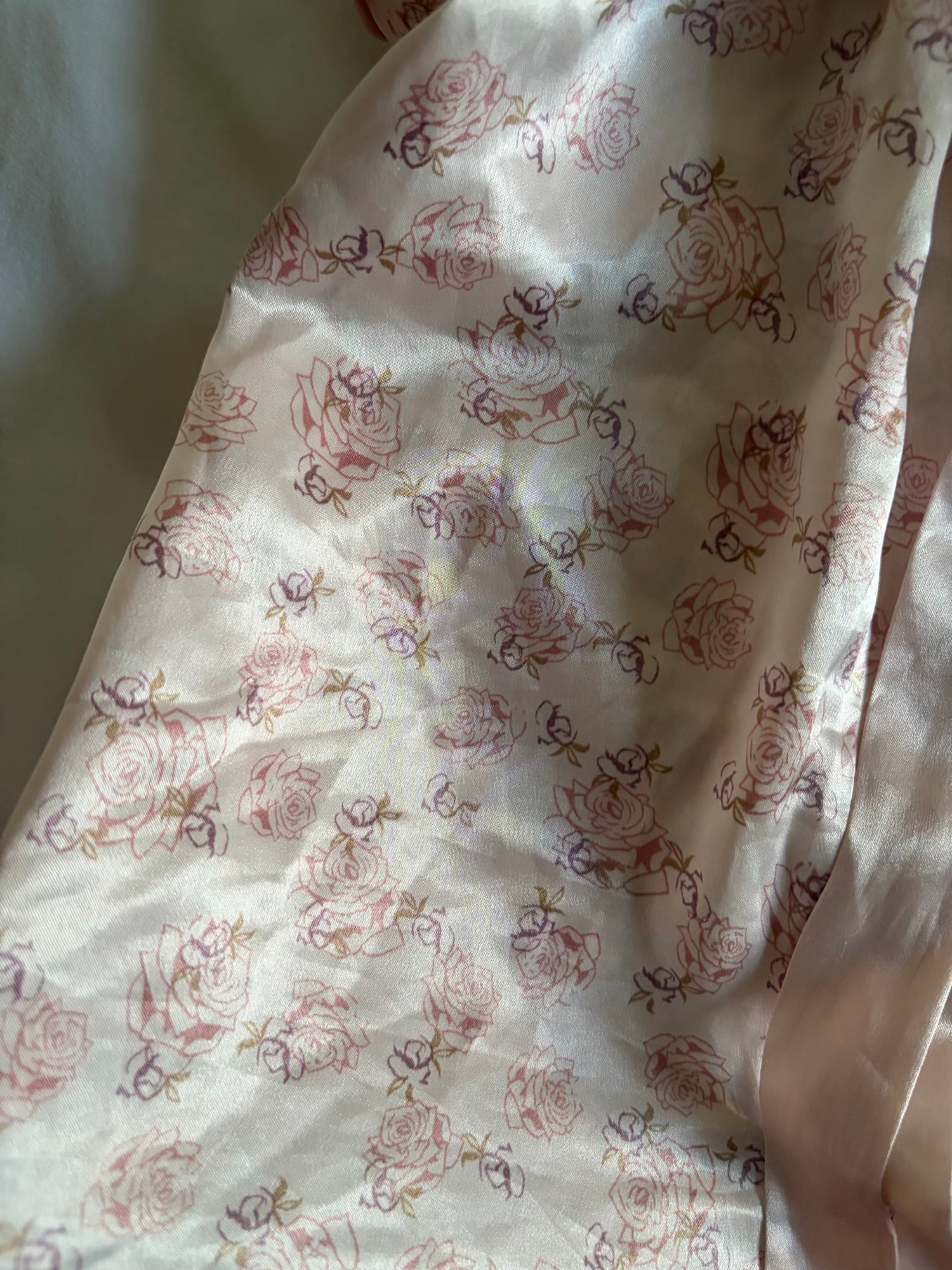 Vintage Y2K Japanese baby pink cami with embroidery on the bust and sequins with ribbon