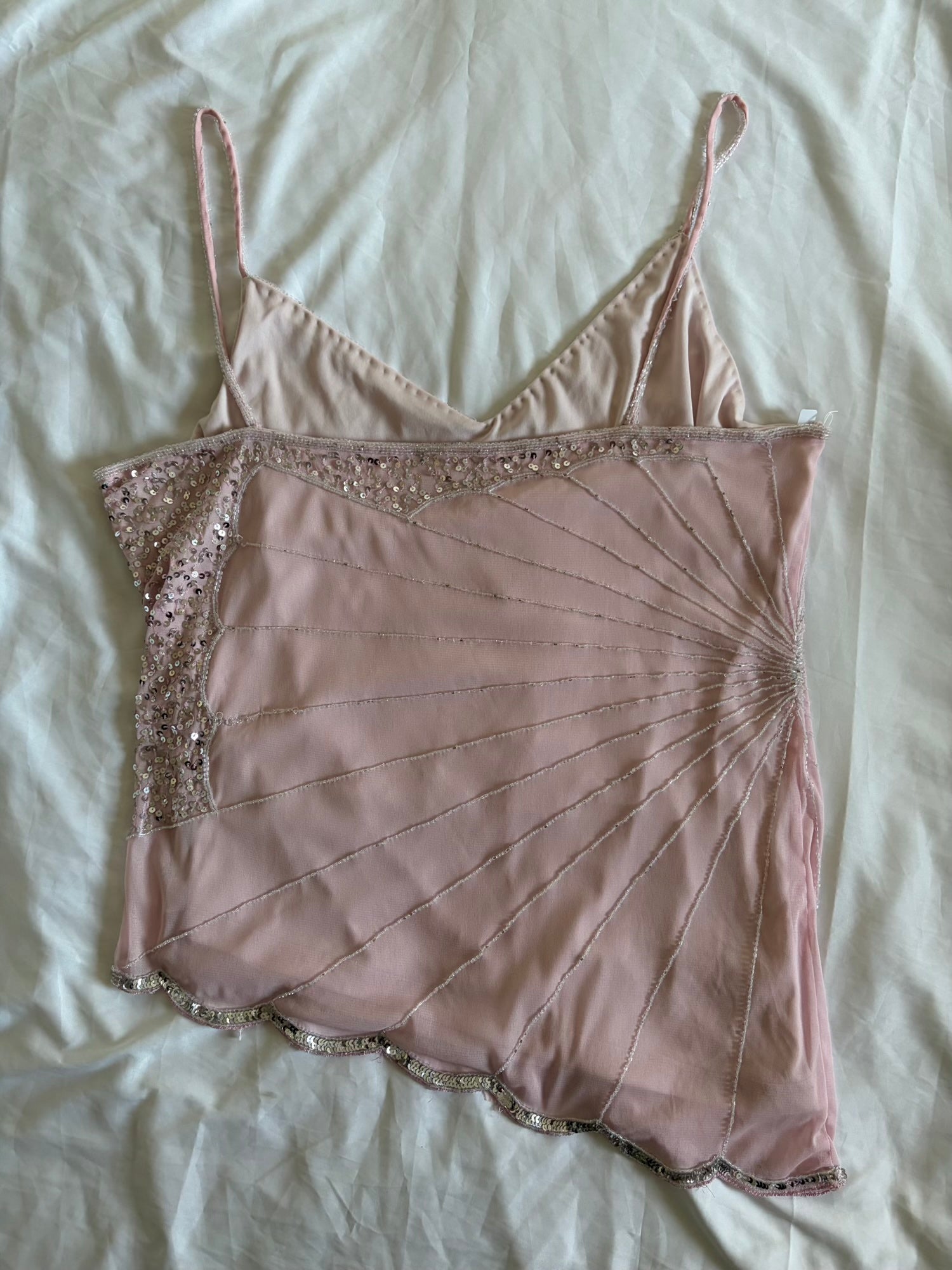 Vintage Y2K Viral Baby Sequin and Beaded Cami