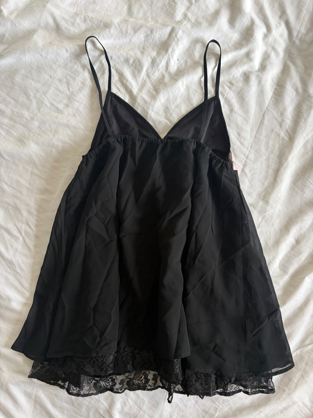 Vintage 1990s Black Babydoll with Leopard Cups