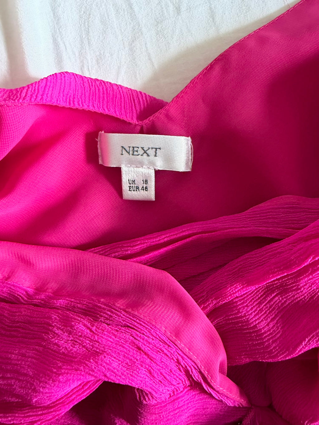 Vintage Y2K Hot Pink Silk Floaty Top with Silver Embellishment