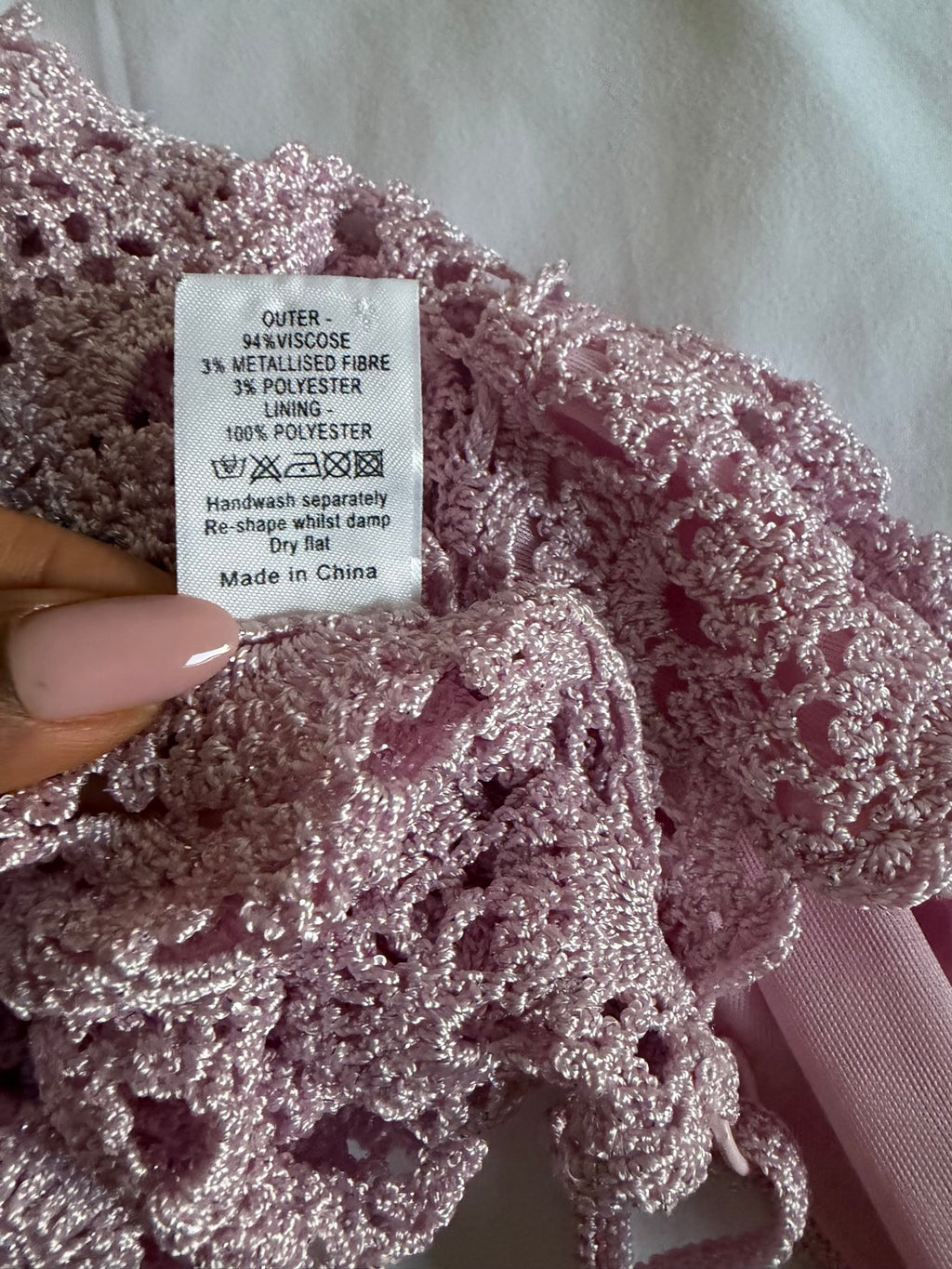 Vintage Y2K baby pink crochet silver sparkly cami