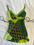 Vintage Y2K Green Paisley Tie Back Italian Cami