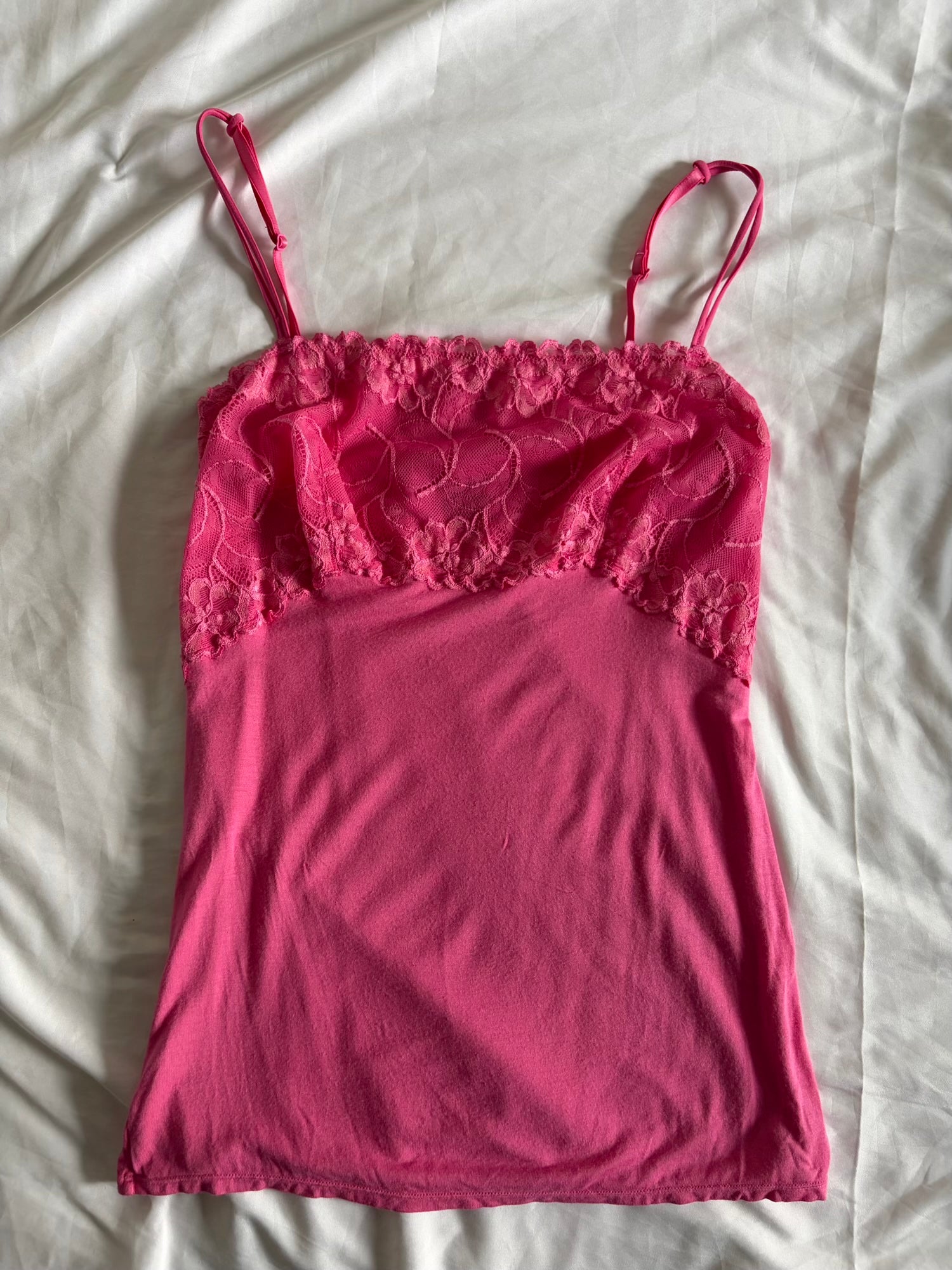 Vintage Y2K Pink Lace Bust Cami