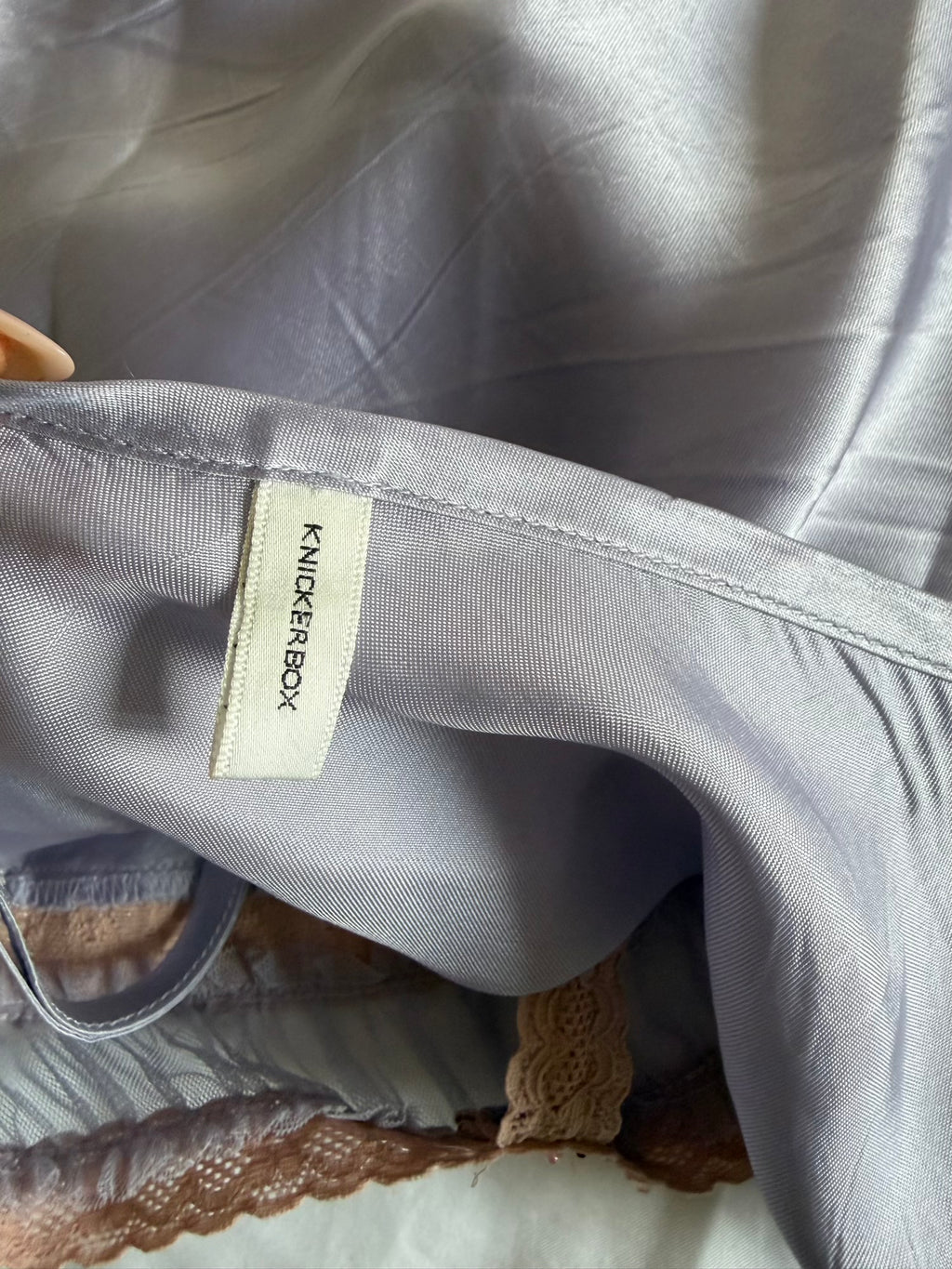 Vintage Y2K Knickerbox Lilac Cami with Lace Detailing, Sequins and Beading