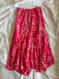 Vintage Y2K Neon Pink Mermaid Hem Leopard and Zebra Print Maxi Skirt