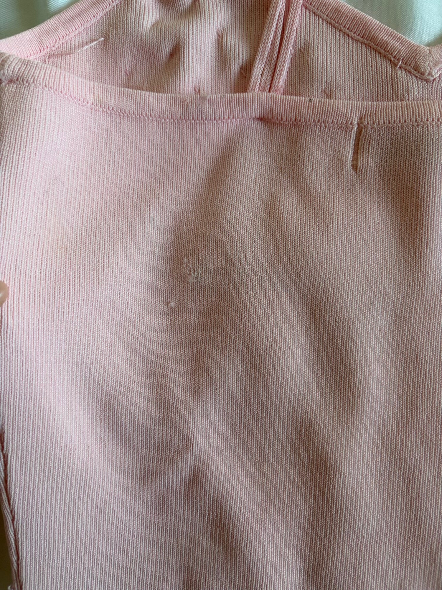 Vintage Y2K Baby Pink Knit Beaded and Sequin Cami with Triple Cross Straps