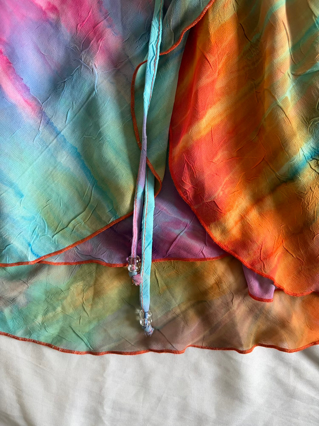 Vintage Y2K Neon Tie Dye Ruched Bust Cami