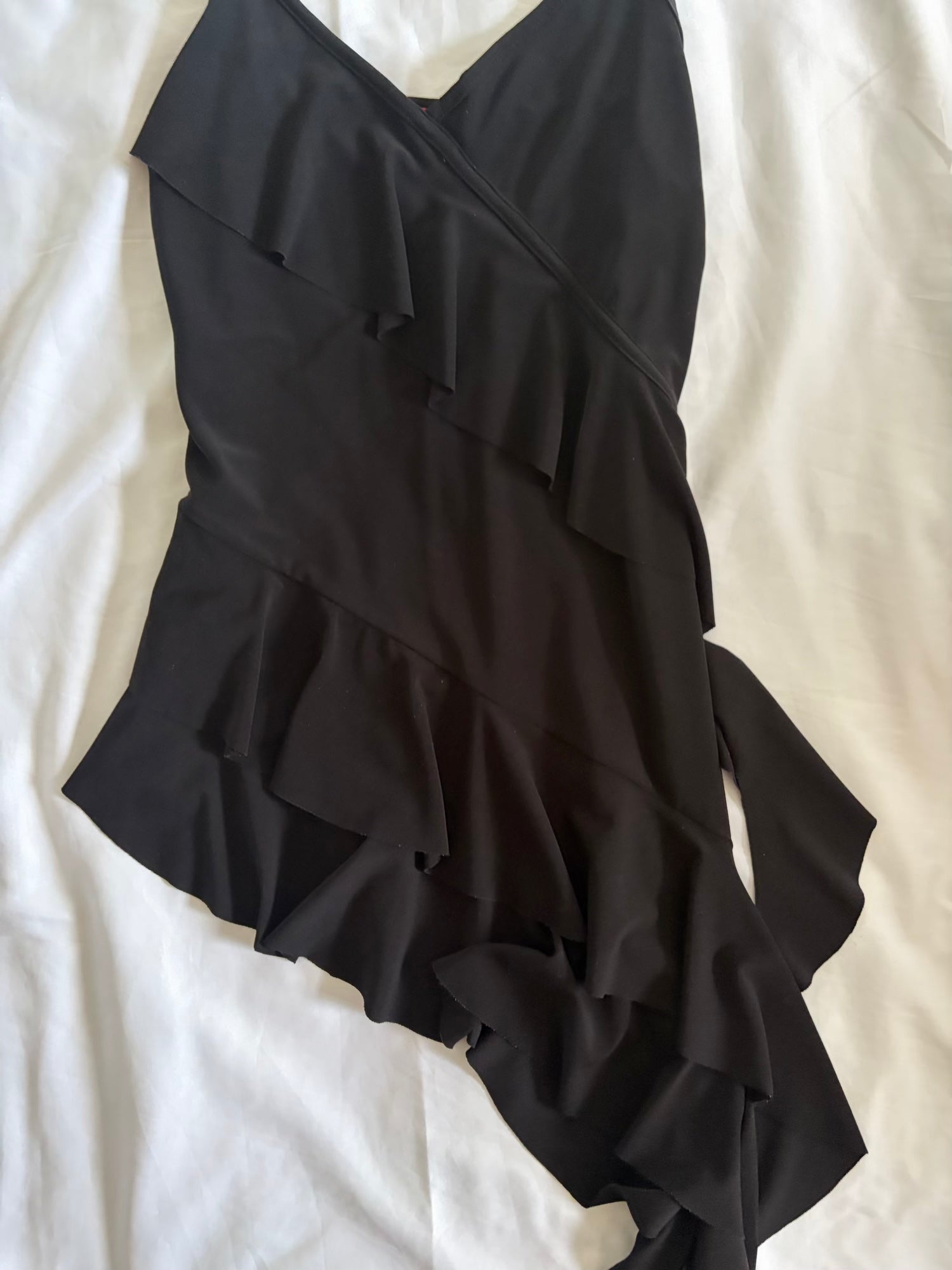 Vintage 1990s Black Dark Fairy Cami with Long Asymmetrical Hem