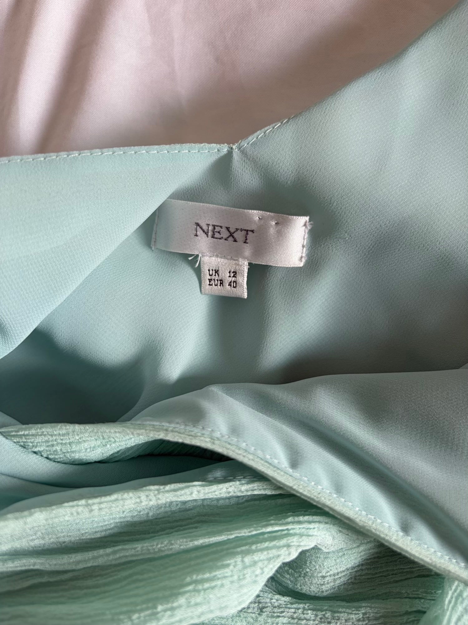 Vintage Y2K Silk Turquoise Top with Ruffle Detail