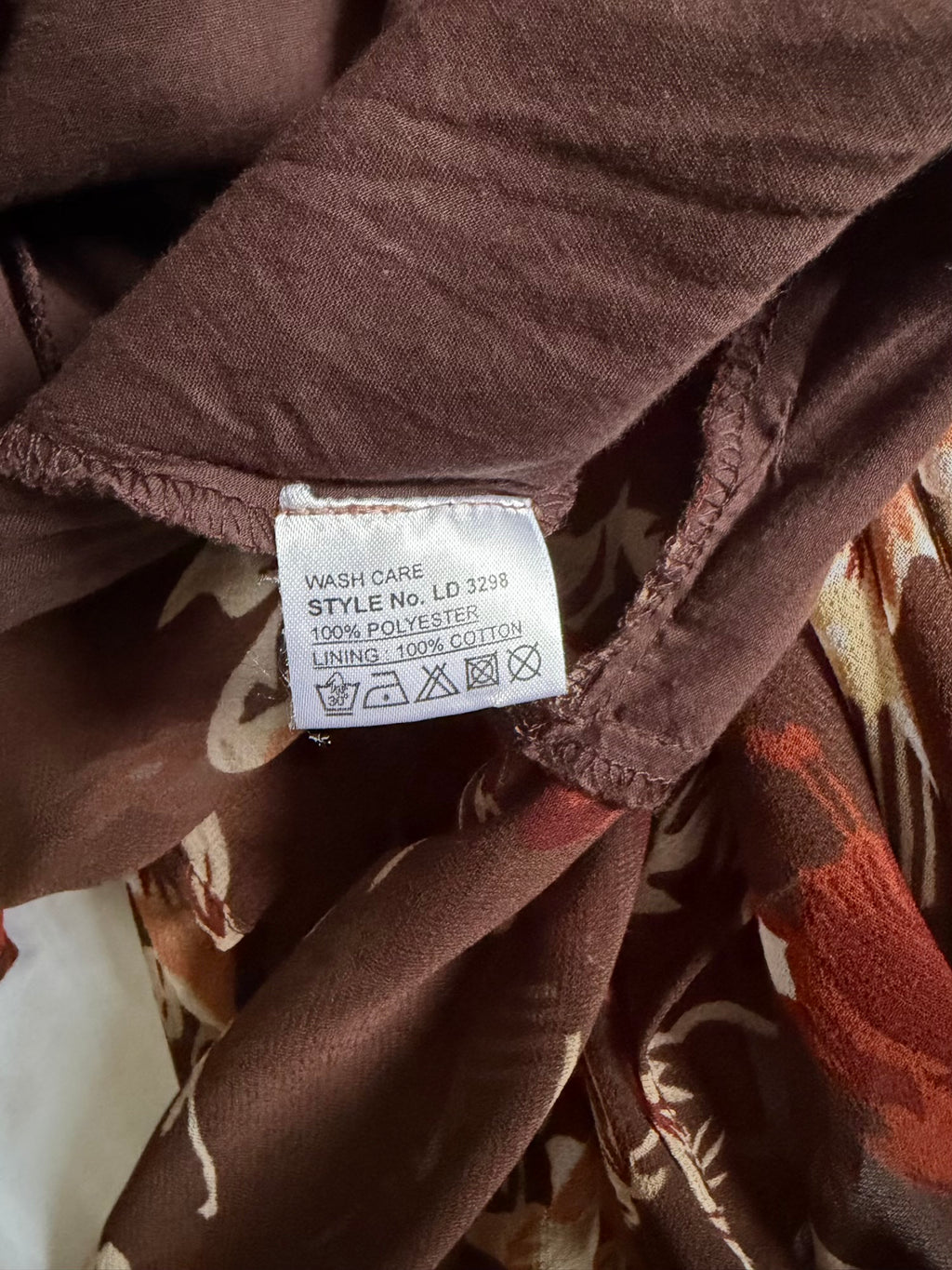 Vintage 2000s Brown Asymmetrical Hem Dress with Beads, Sequins and Matching Scarf