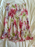 Vintage 1990s Italian cream romantic midi skirt with pastel florals