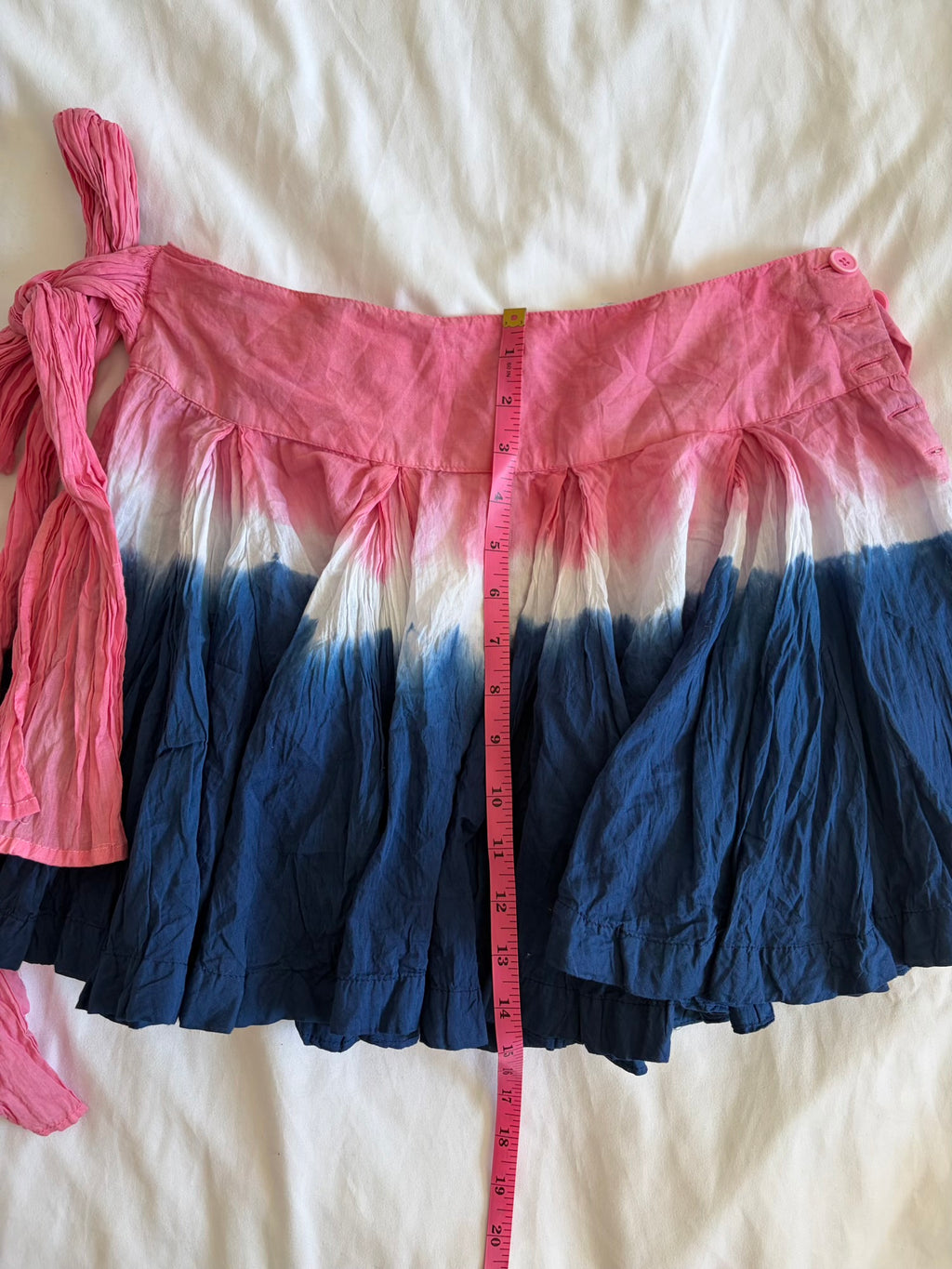 Vintage Y2K blue white pink ombre rara skirt 2000s deadstock with tags
