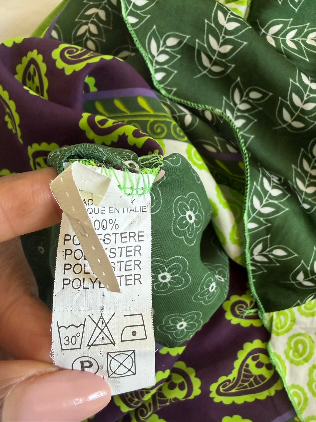 Vintage Y2K Green Paisley Tie Back Italian Cami
