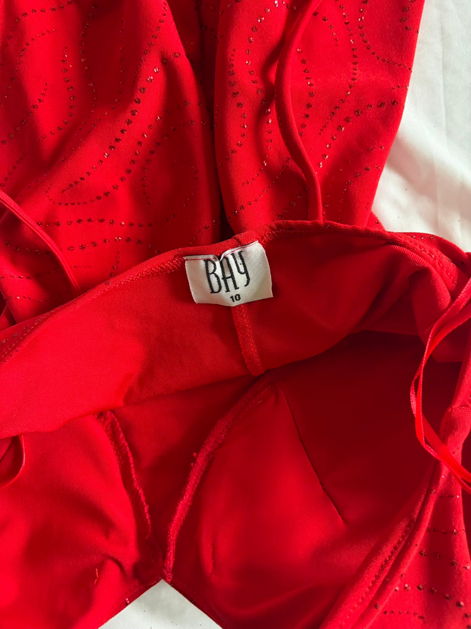 Vintage 1990s Red Asymmetrical Sparkly Dress