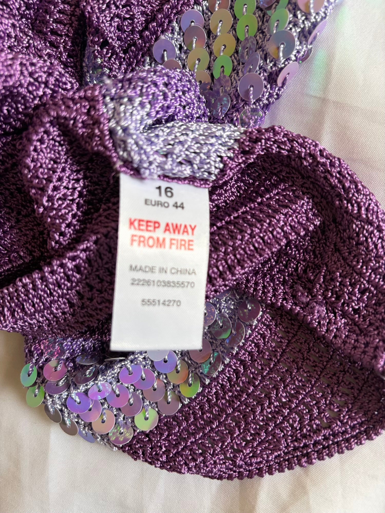 Vintage Y2K Purple and Lilac Sequin Crochet Cami