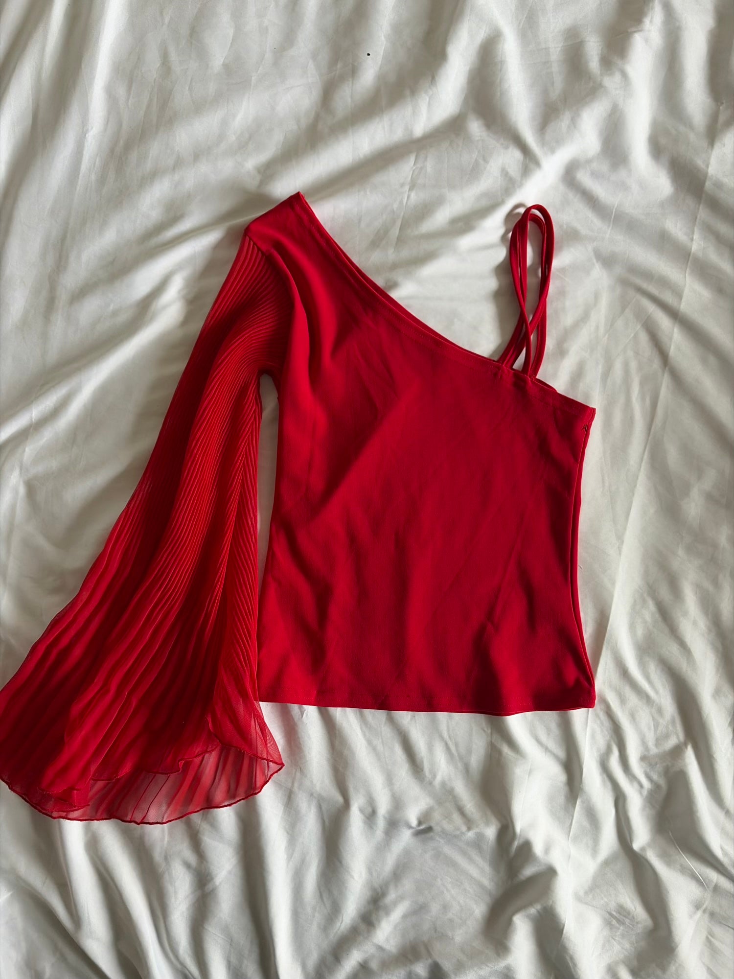 Vintage 1990s One Shoulder Bell Sleeve Top
