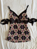 Vintage 1990s Italian Tie Back Top with Abstract Print