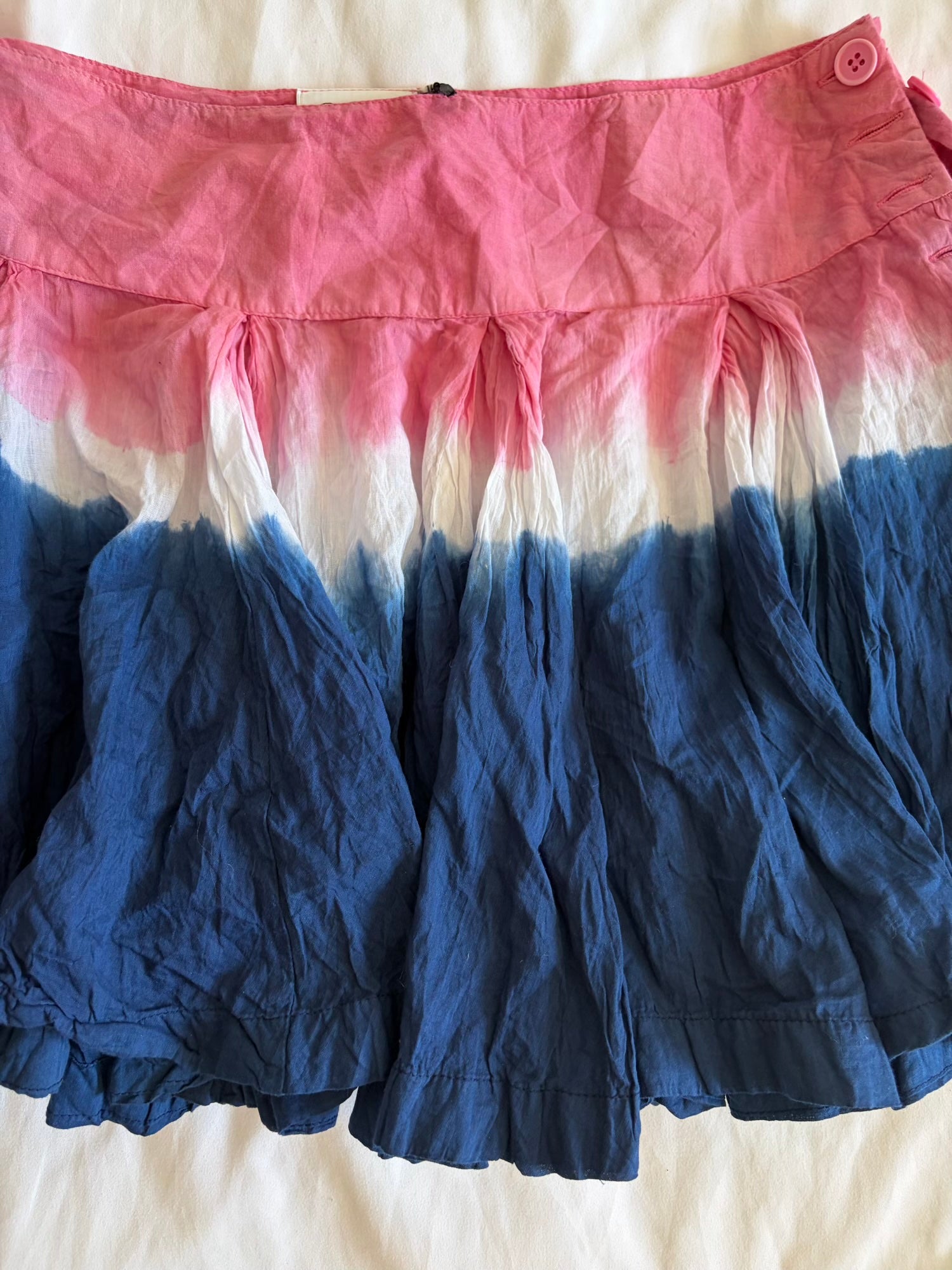 Vintage Y2K blue white pink ombre rara skirt 2000s deadstock with tags