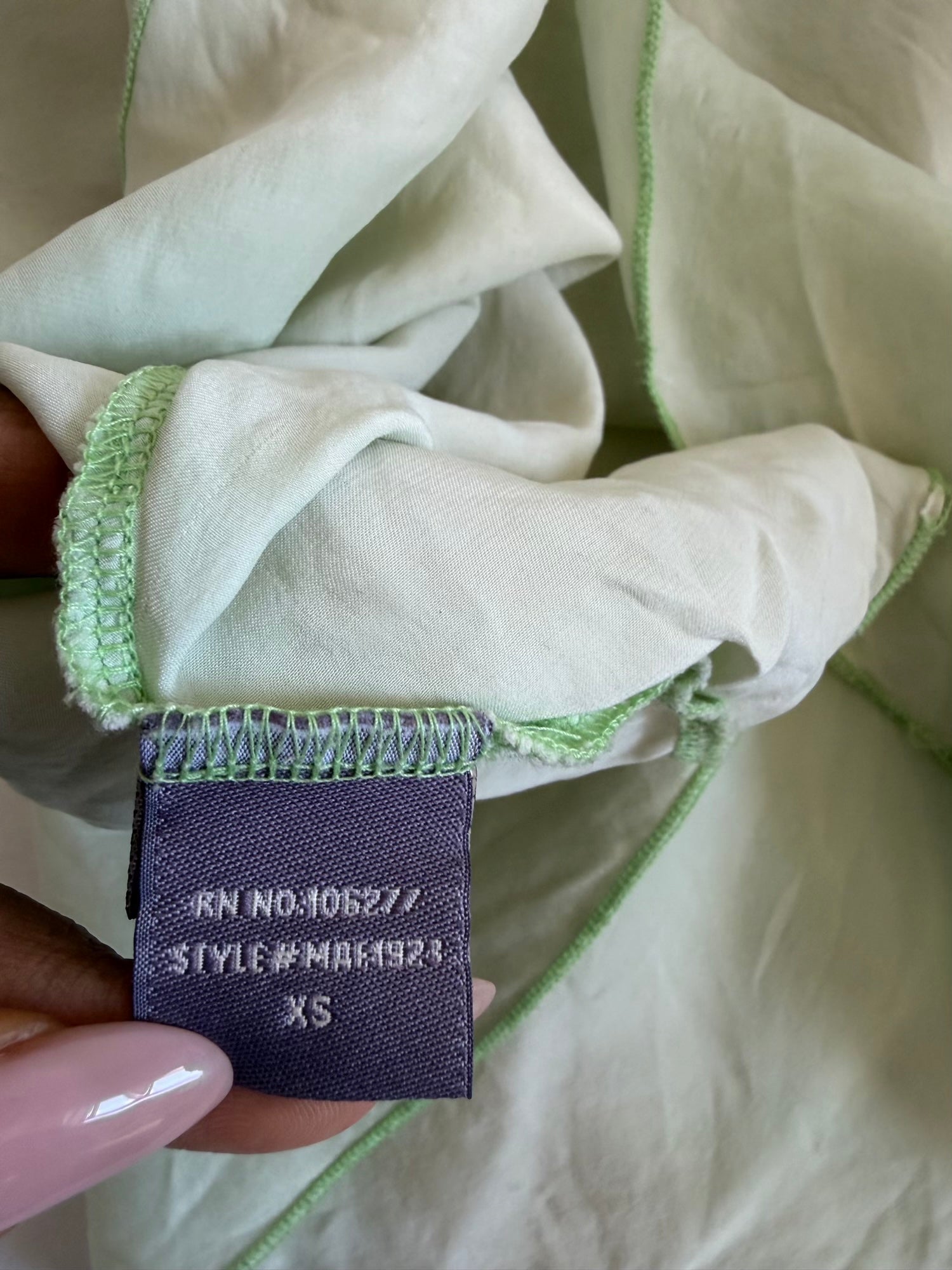 Vintage 1990s Mint Green Silk Cami with Embellishment and Beads