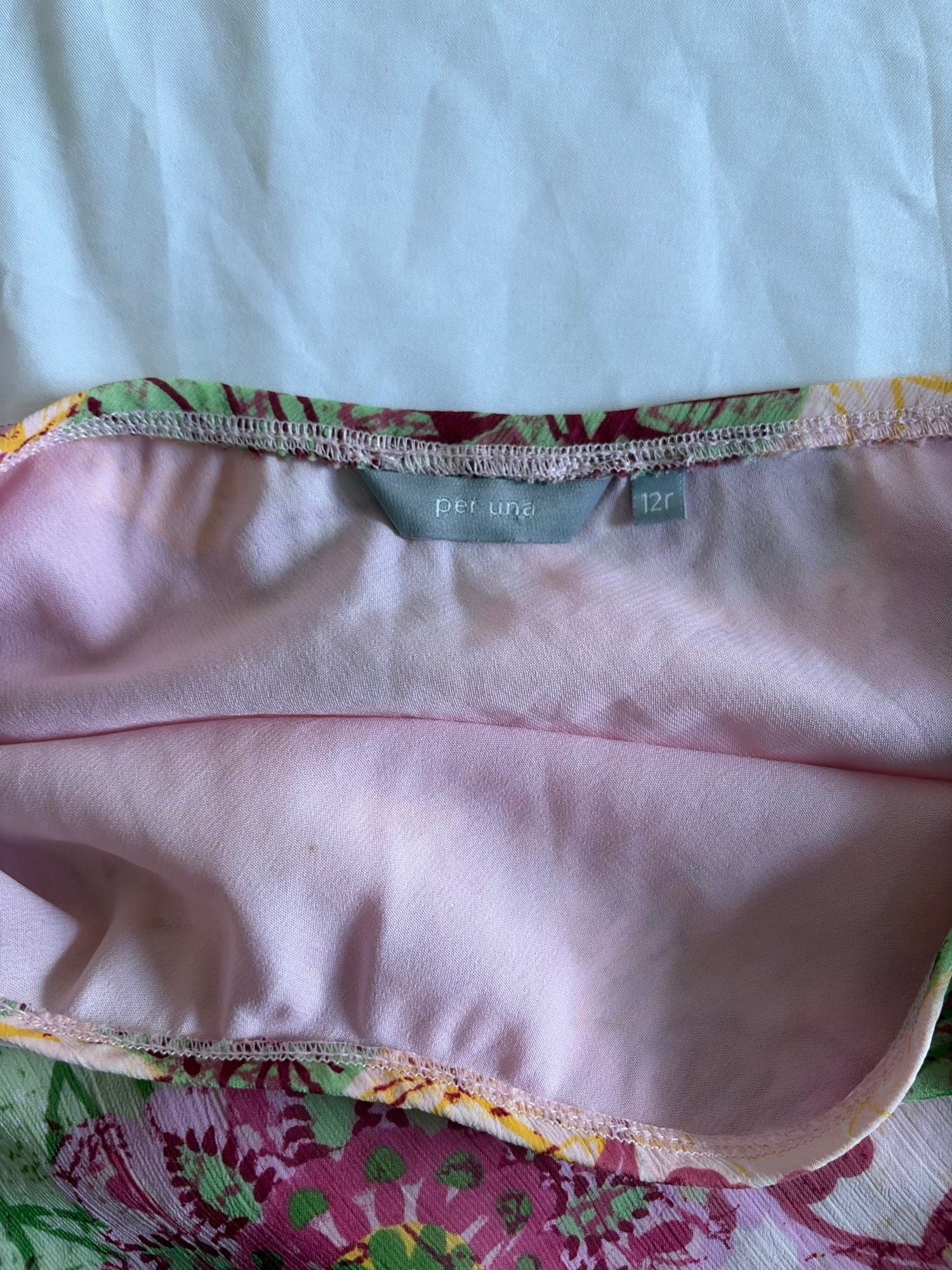 Vintage Y2K Pink and Green Floral Mermaid Hem Skirt