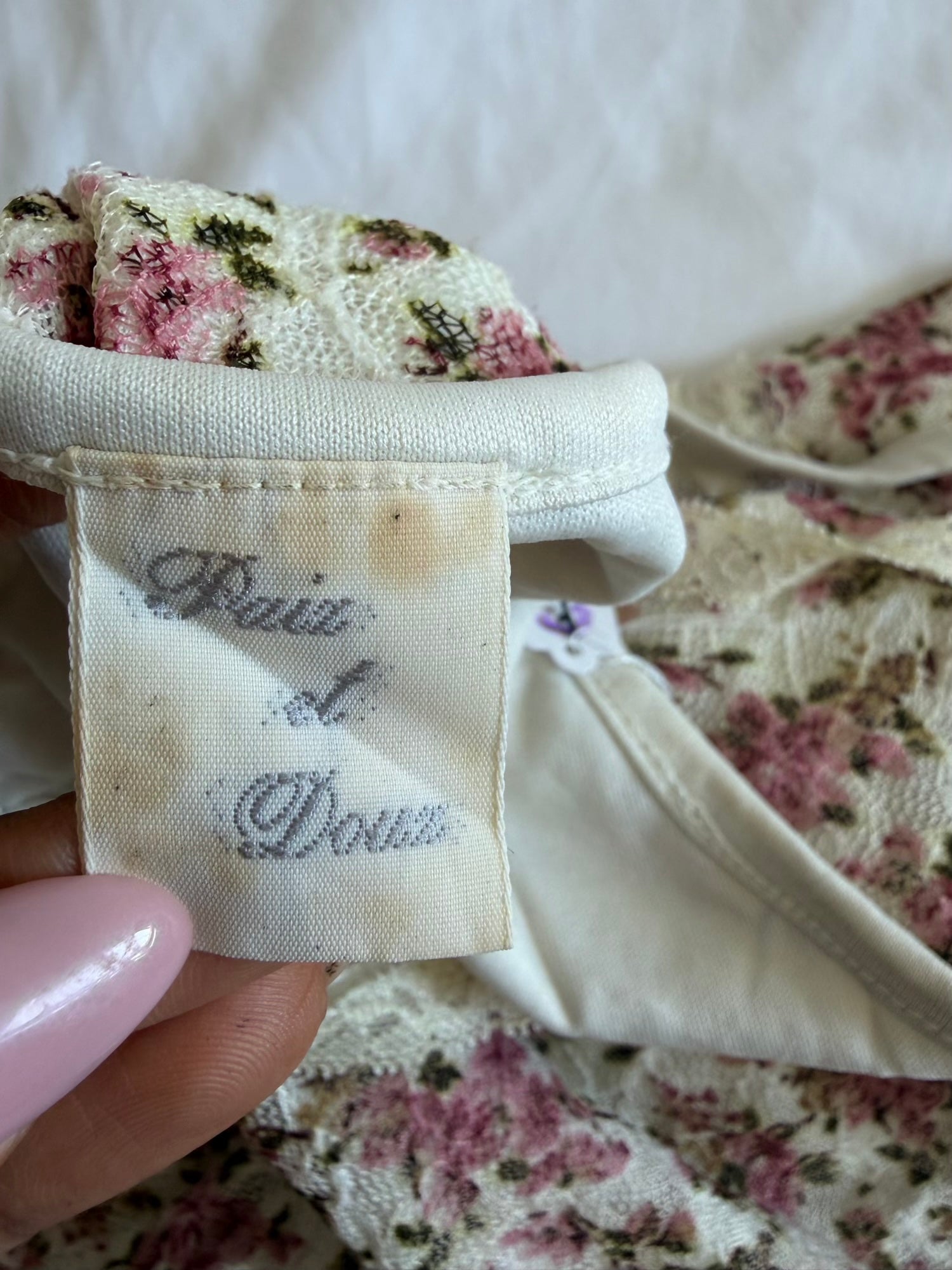 Vintage Y2K Japanese floral coquette cami with ribbon underbust detail