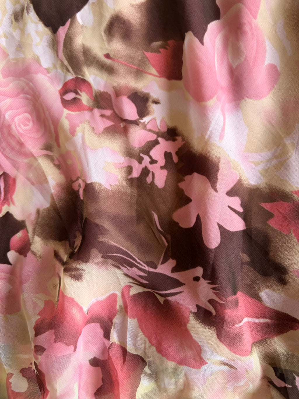 Vintage 1990s Brown and Pink Floral Maxi Fairy Skirt