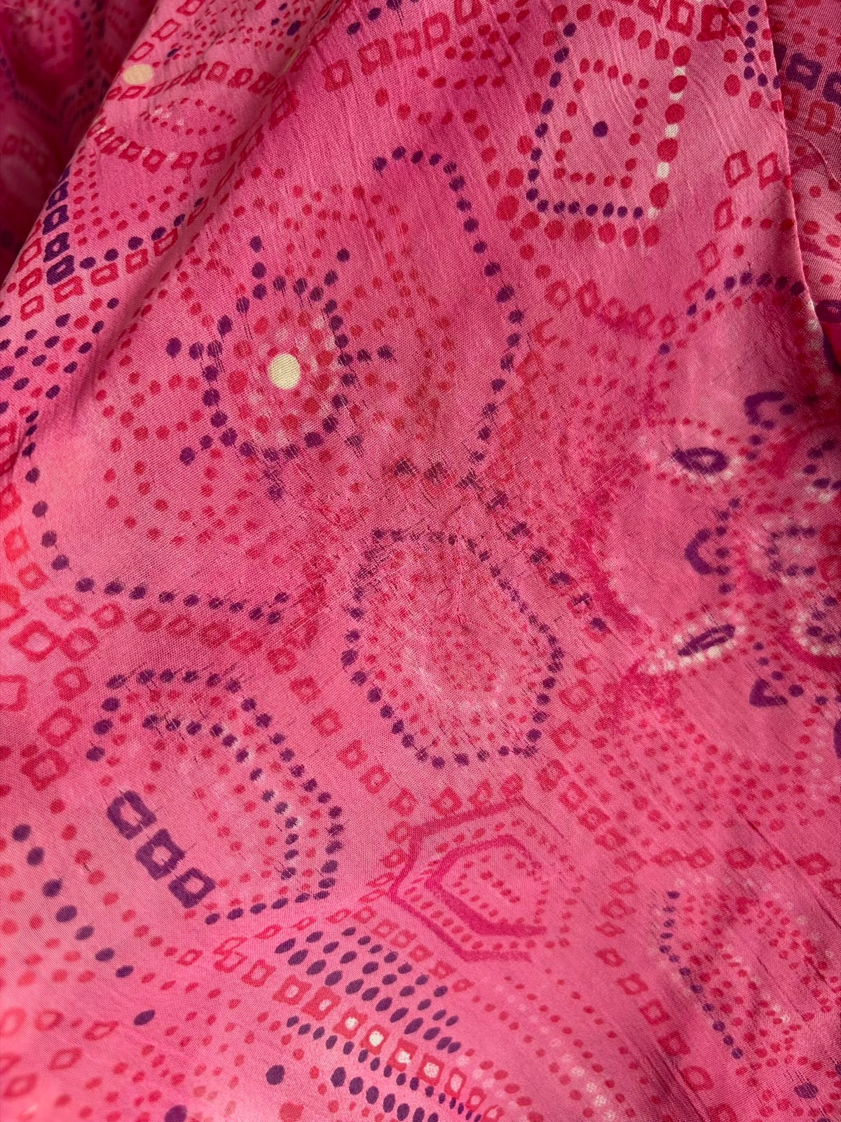 Vintage Y2K Pink Abstract Ruched Bust Cami with Beads