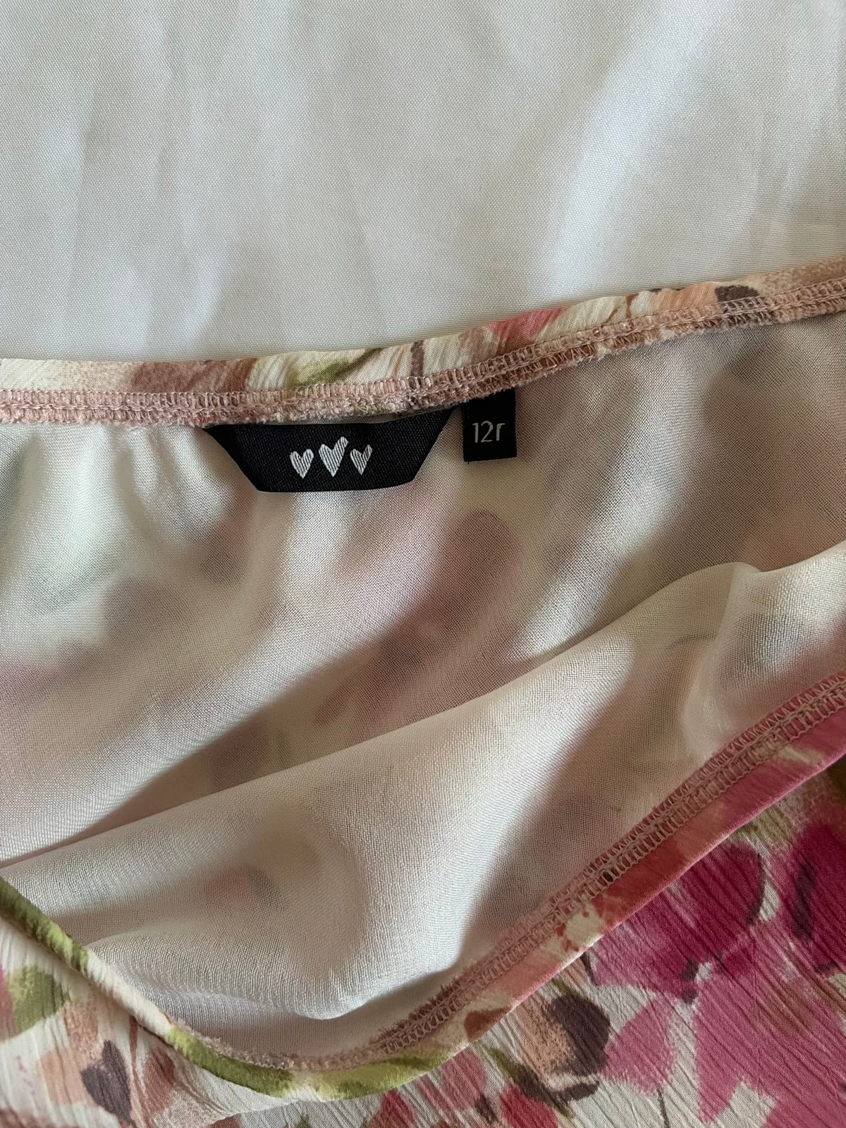 Vintage 1990s Floaty Floral Skirt with Rose Pink Detailing (Per Una)