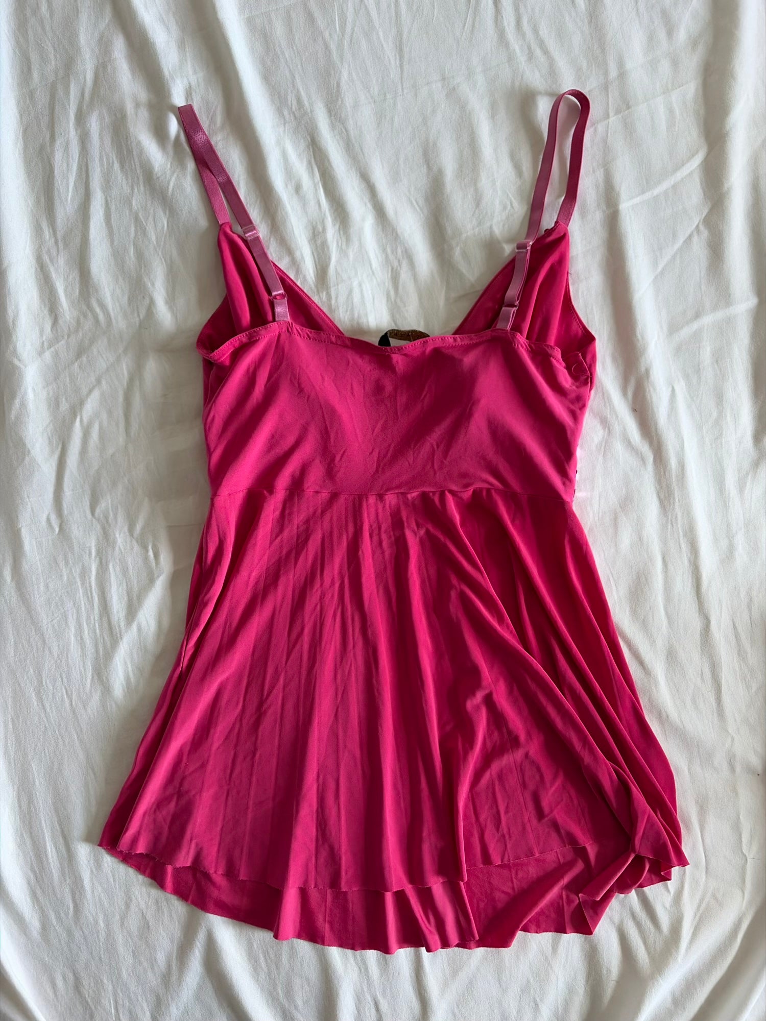 Vintage Y2K Hot Pink Cami with Sparkly Upper Detailing
