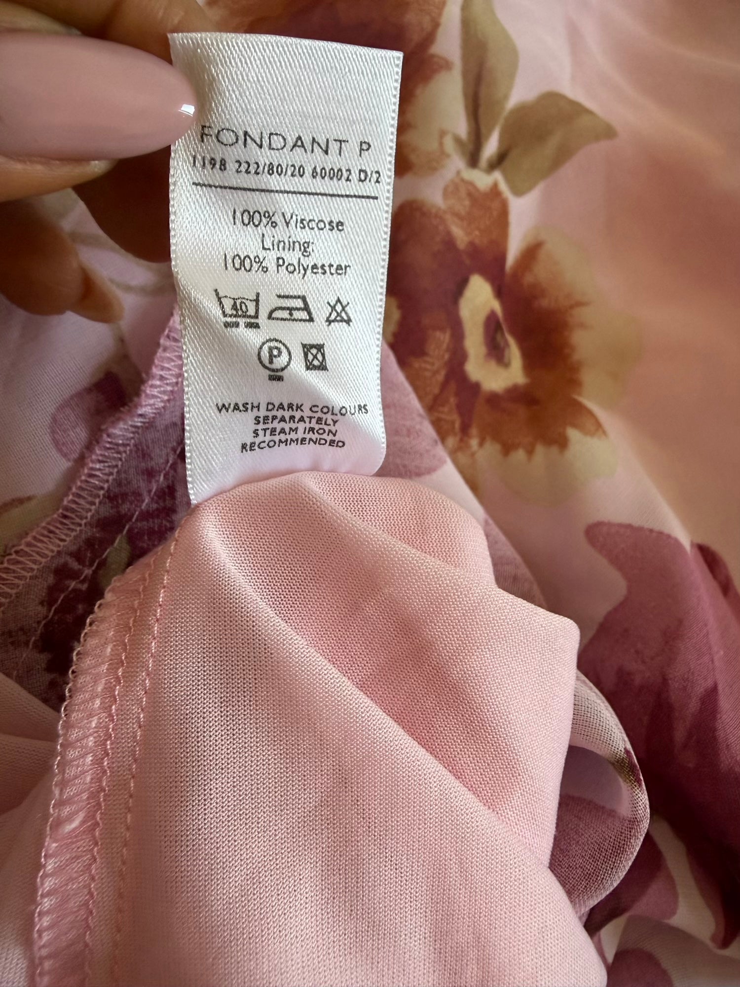 Vintage 1990s baby pink floral midi skirt