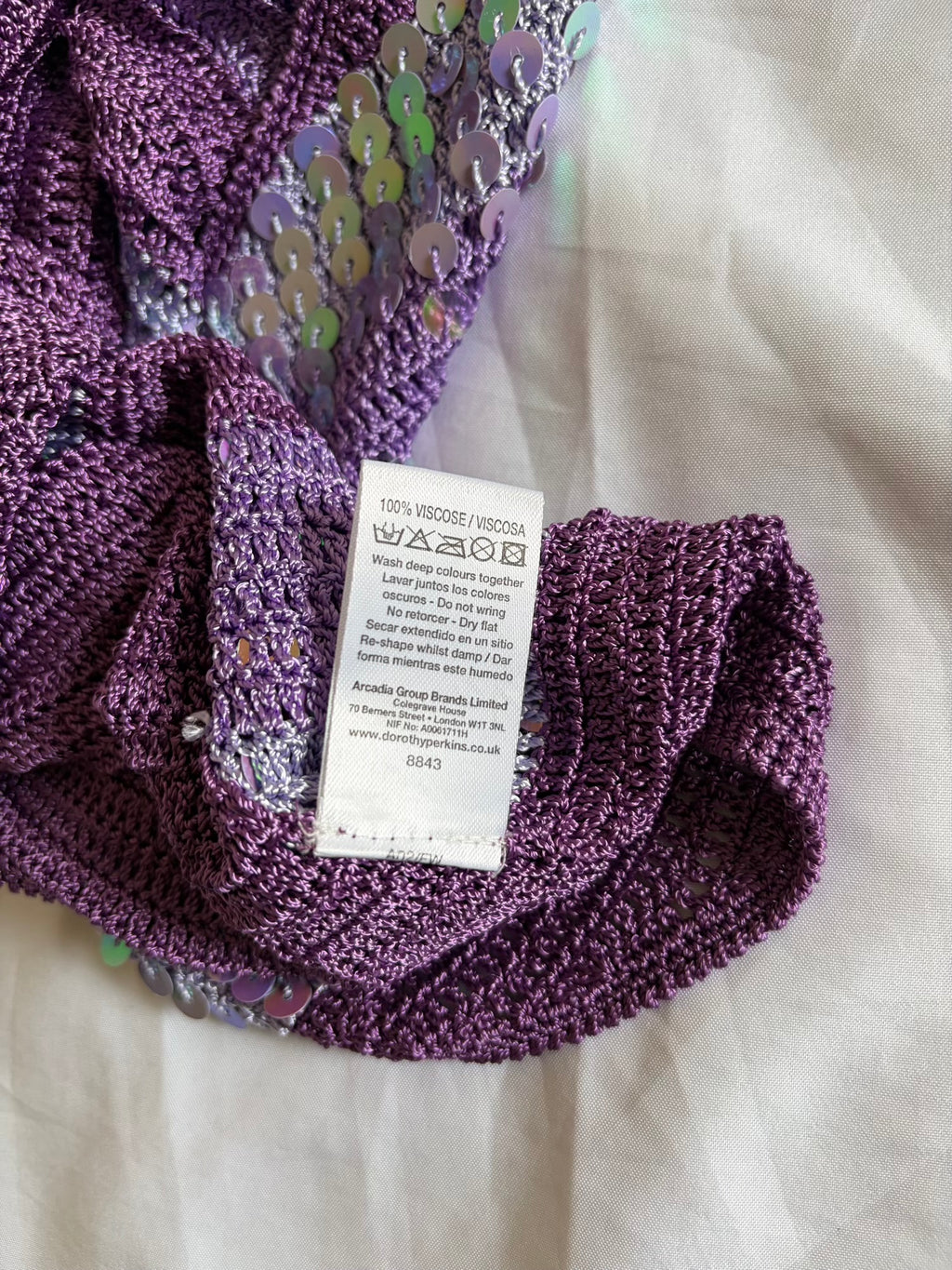 Vintage Y2K Purple and Lilac Sequin Crochet Cami