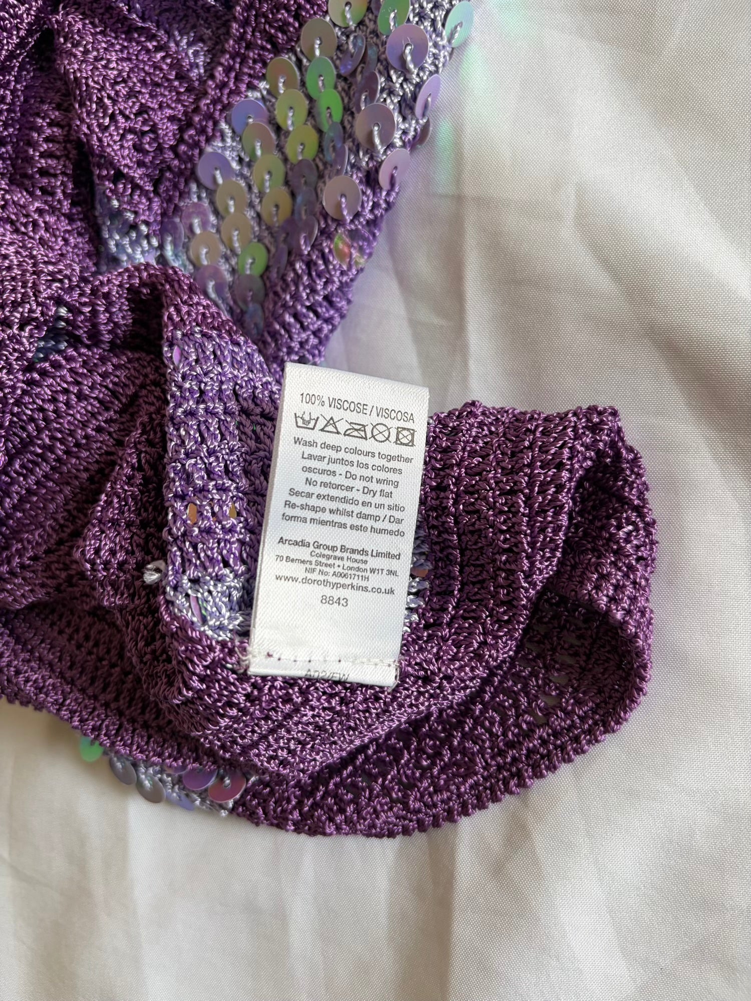Vintage Y2K Purple and Lilac Sequin Crochet Cami