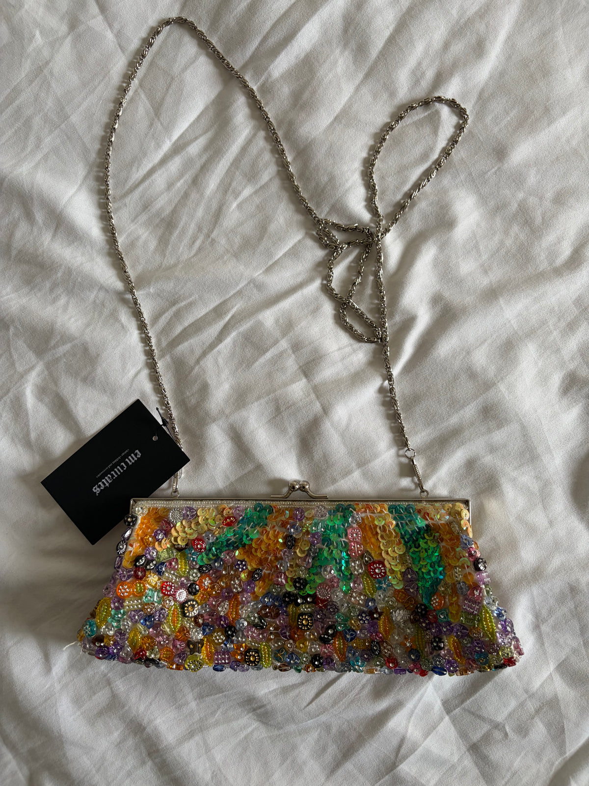 Vintage 2000s Graffity Paris French Heavily Beaded Embellished Bag