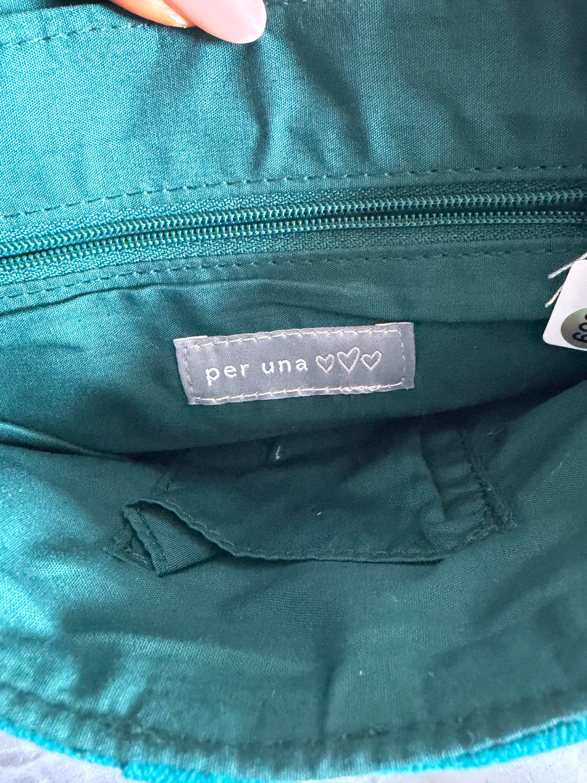 Vintage 1990s Per Una Teal Bag with Silver Buckle Detail