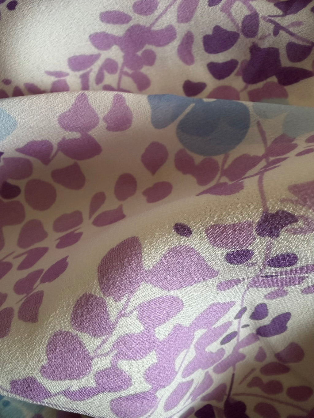 Vintage 1990s Silk Pastel Lilac and Blue Midi Skirt