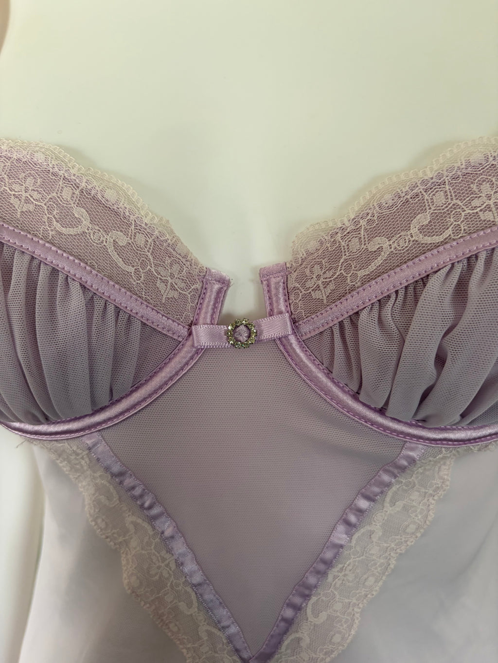 Vintage 2000s Lilac Lace Babydoll with Diamantés