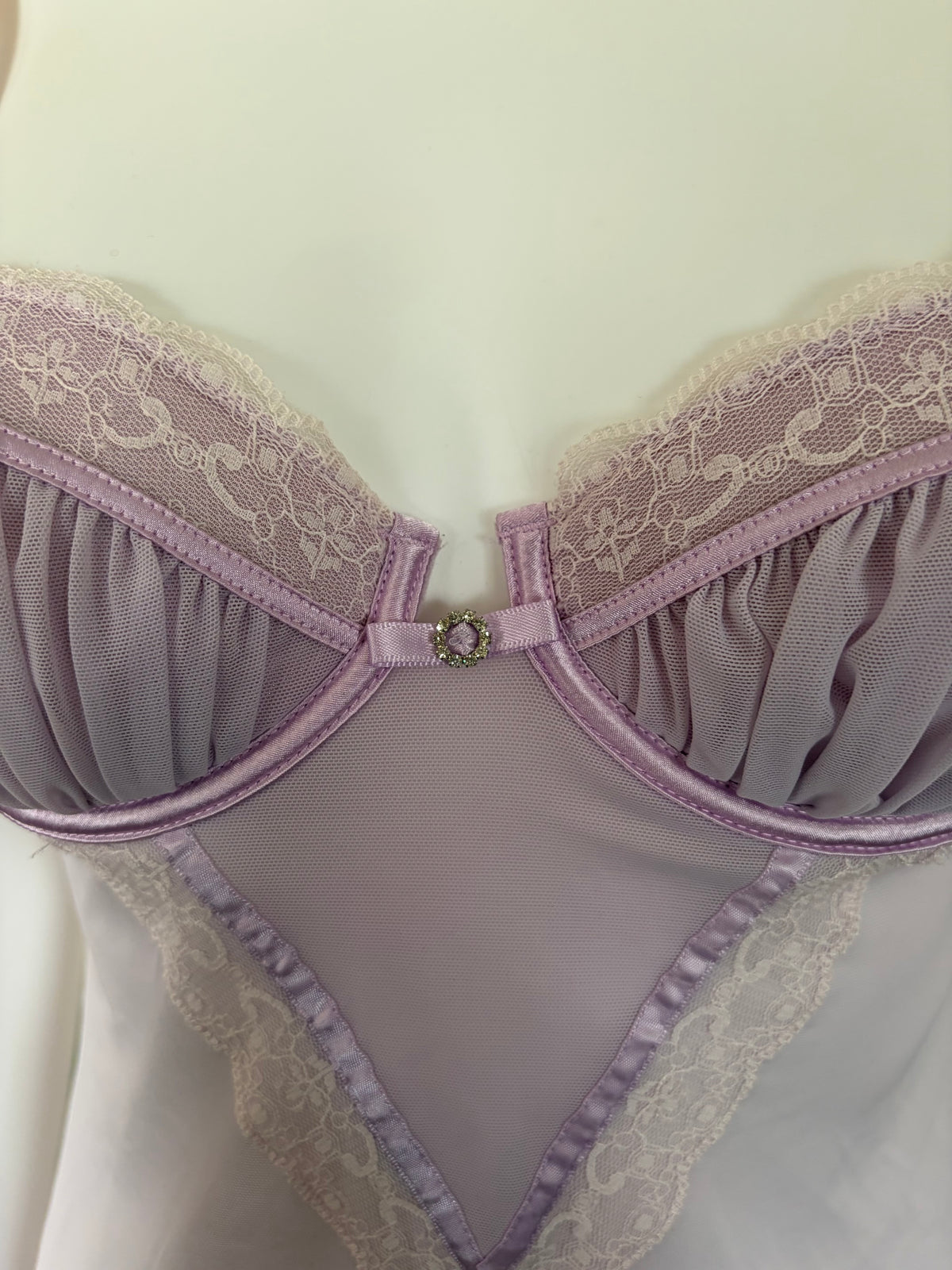 Vintage 2000s Lilac Lace Babydoll with Diamantés