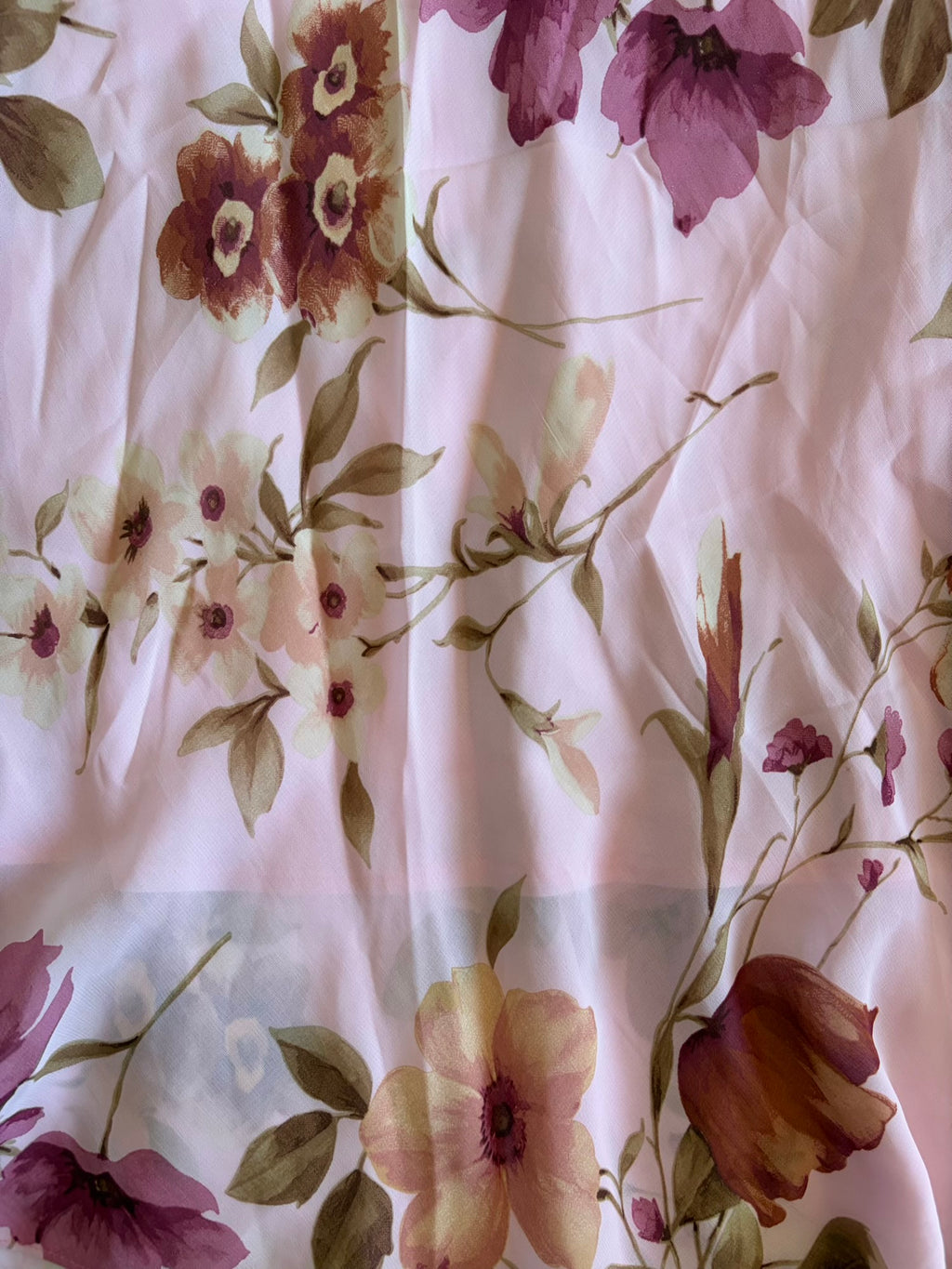 Vintage 1990s baby pink floral midi skirt
