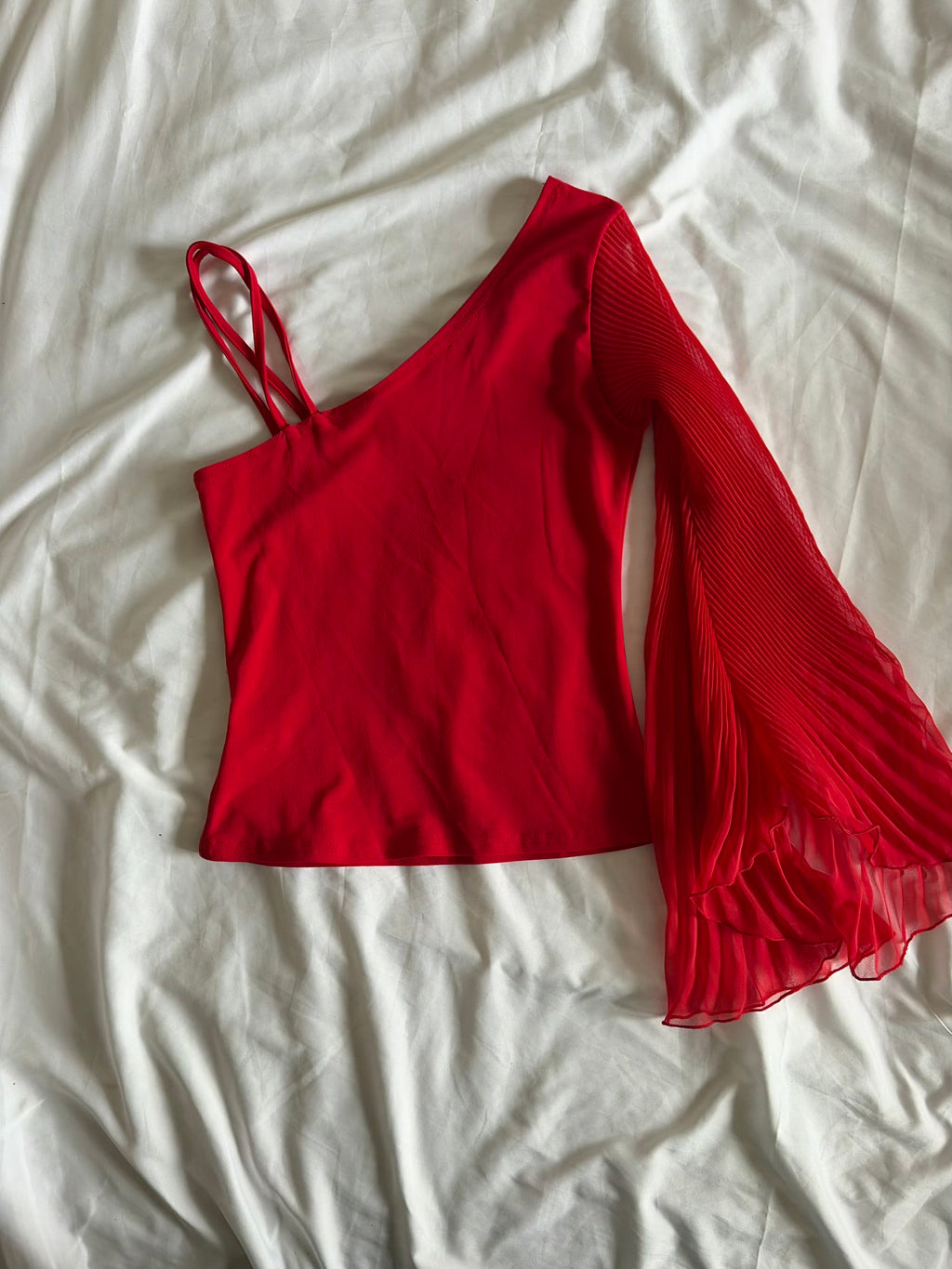 Vintage 1990s One Shoulder Bell Sleeve Top