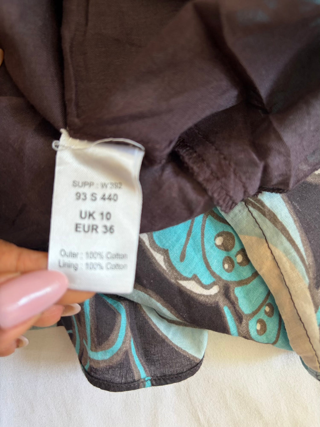 Vintage Y2K brown and turquoise floral rara mini skirt