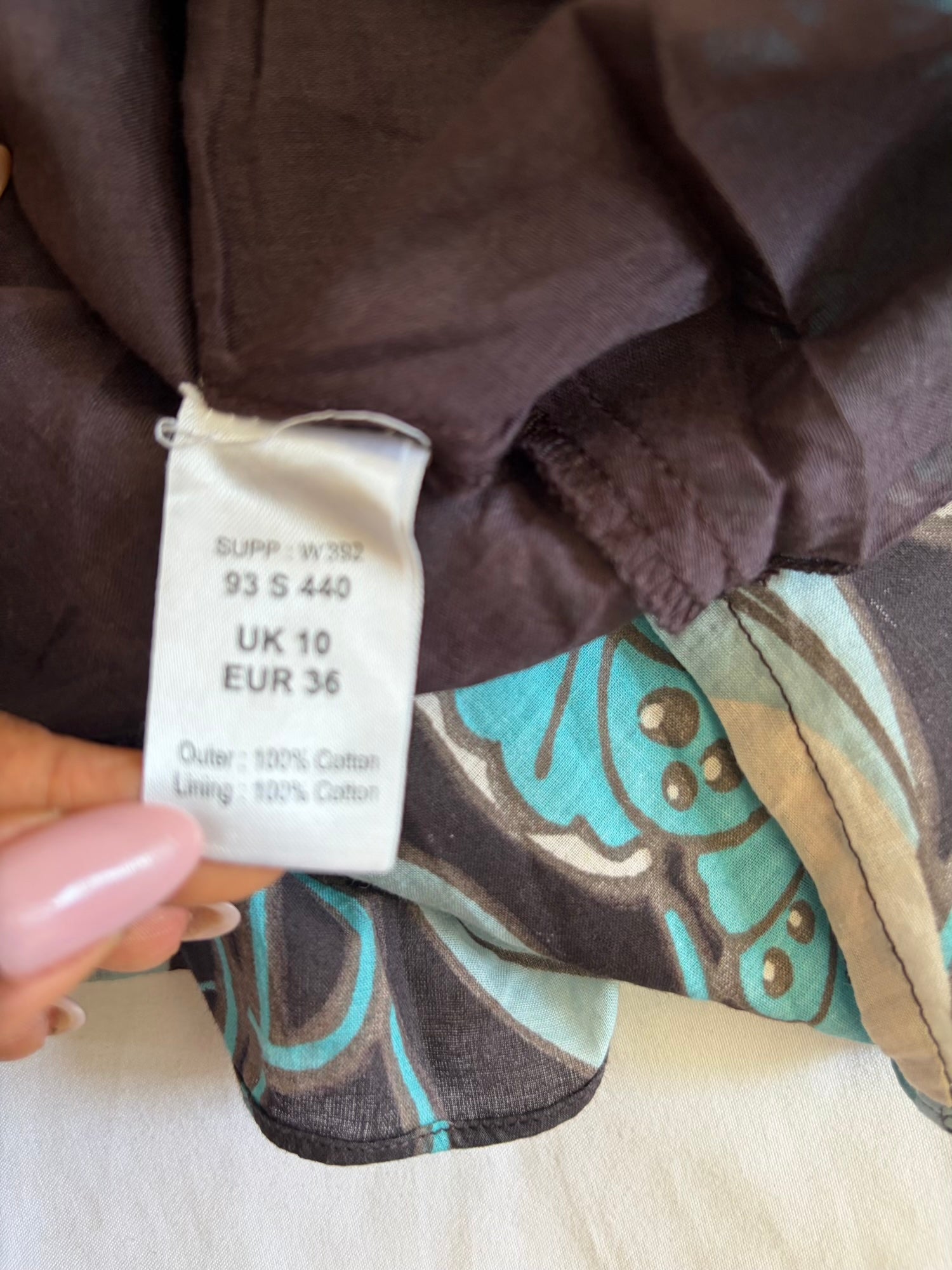 Vintage Y2K brown and turquoise floral rara mini skirt