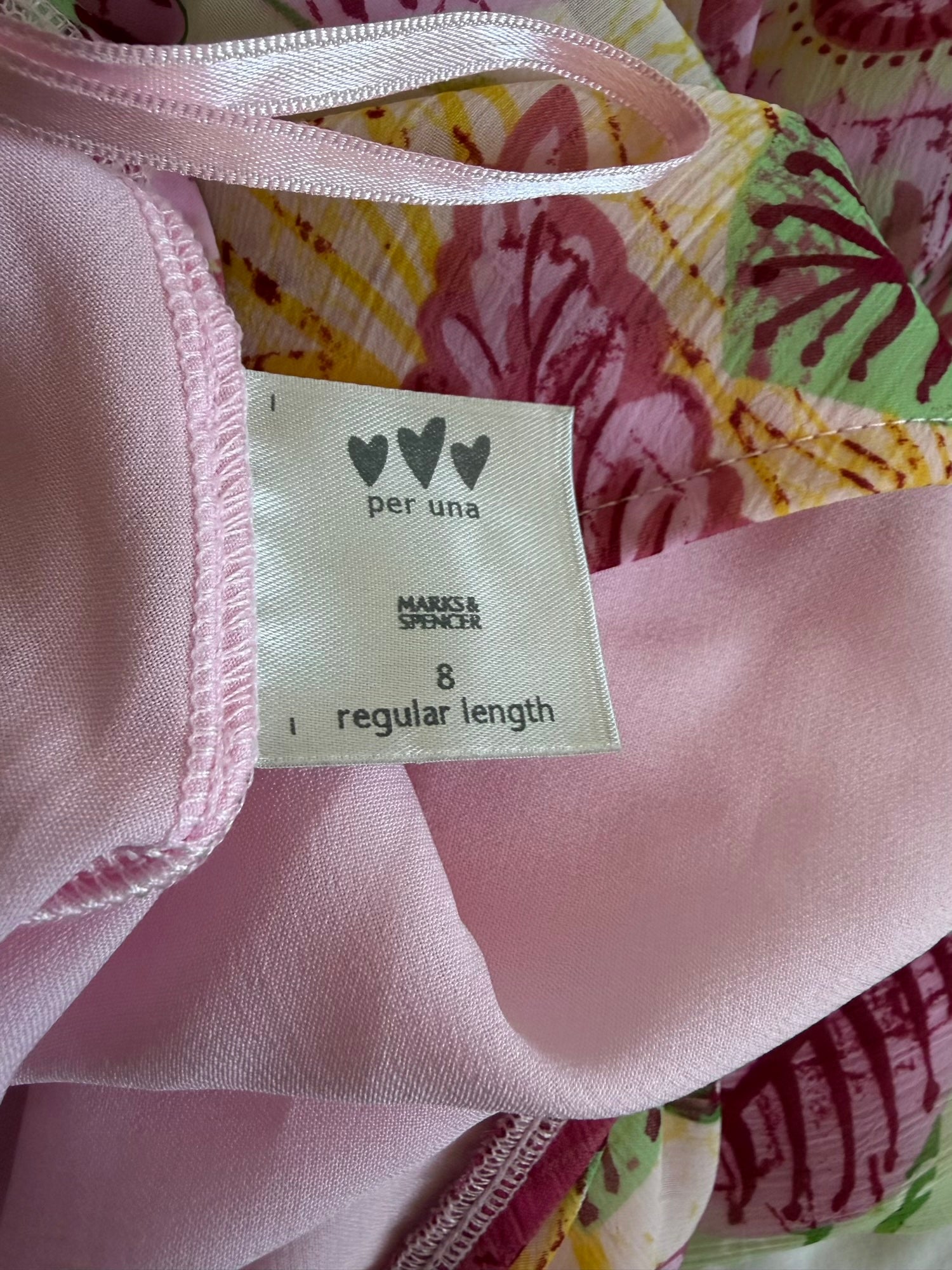 Vintage Y2K floral green and pink mermaid hem midi skirt