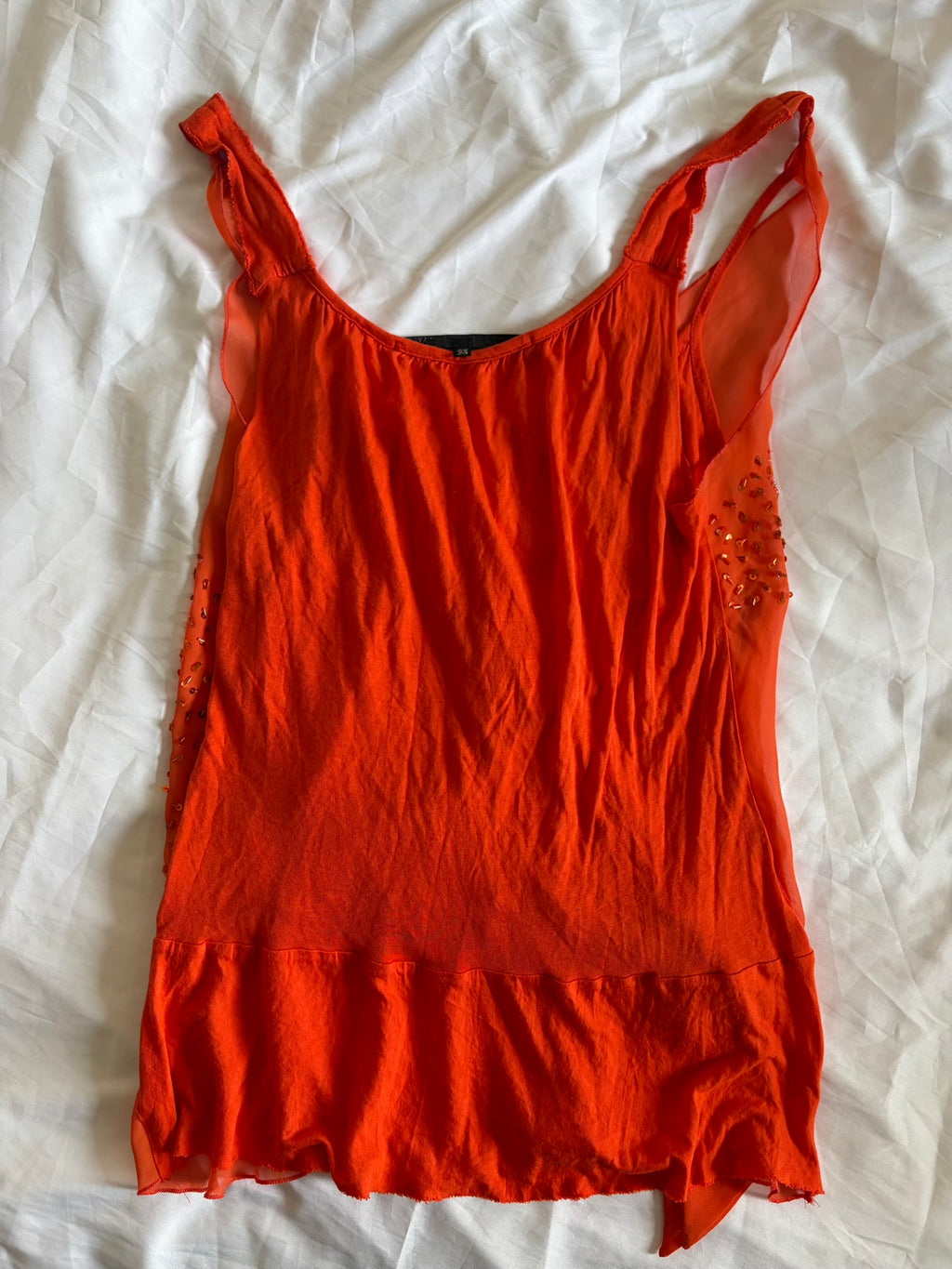 Vintage Y2K Orange Dragonfly Embellished Cami
