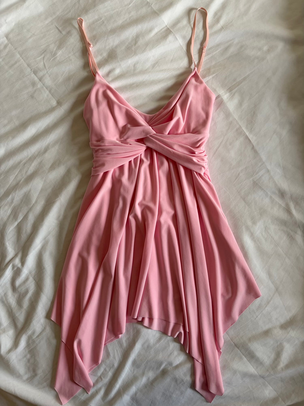 Vintage 2000s Pink Knot Bust Handkerchief Hem Cami